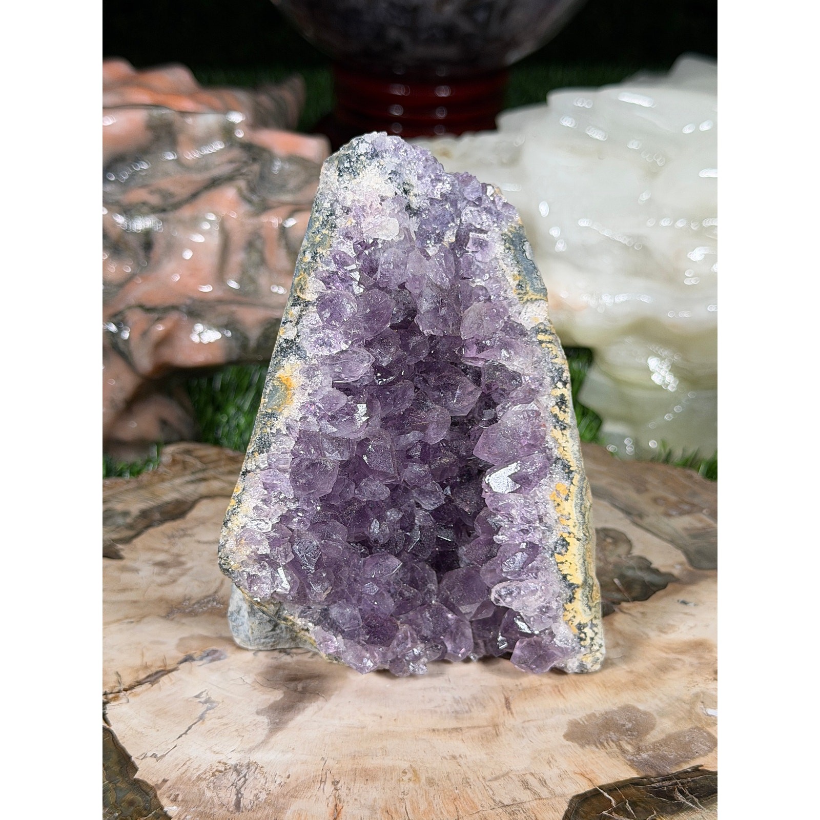 Brazilian Amethyst Crystal Rough Geode, 3.5 in by 2.5 in,1 lb 3.2 oz