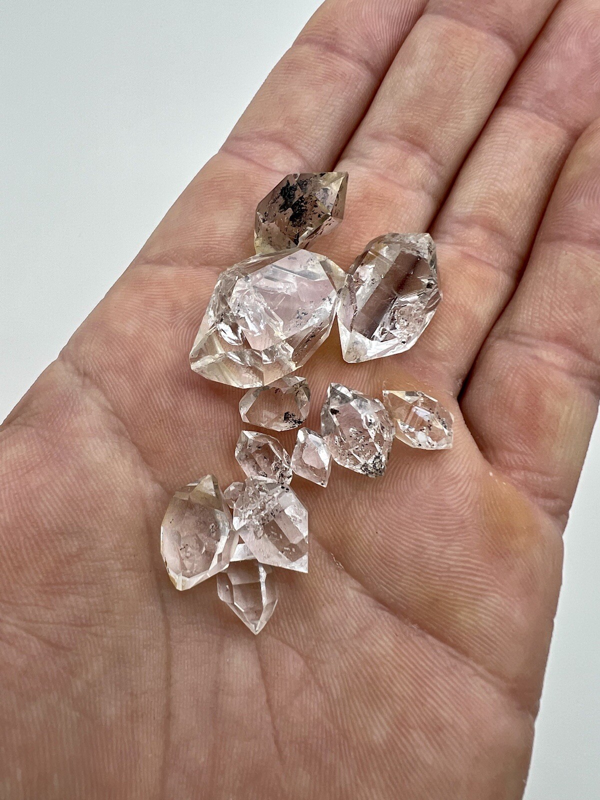 12 Jewelry grade Genuine NY Herkimer Diamond Gems 9-27mm, 23.4 grams