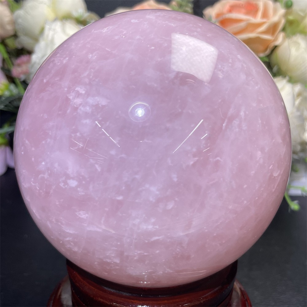 4LB 4.1″ Natural Rose Quartz Sphere Ball Crystal Quartz Decor Healing Reiki