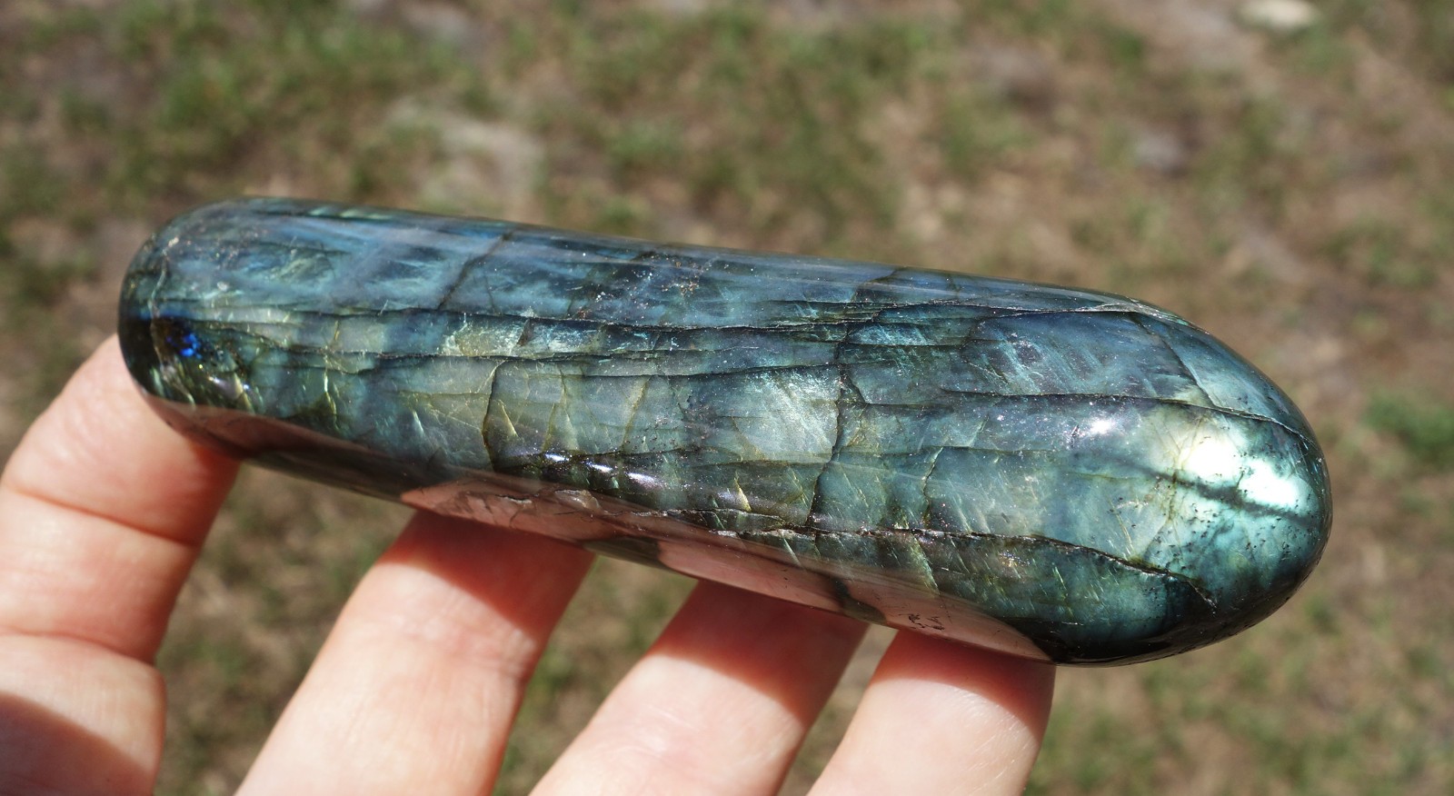 Super FLASH LABRADORITE Crystal Massage Wand Point BRAND NEW Old Stock For Sale