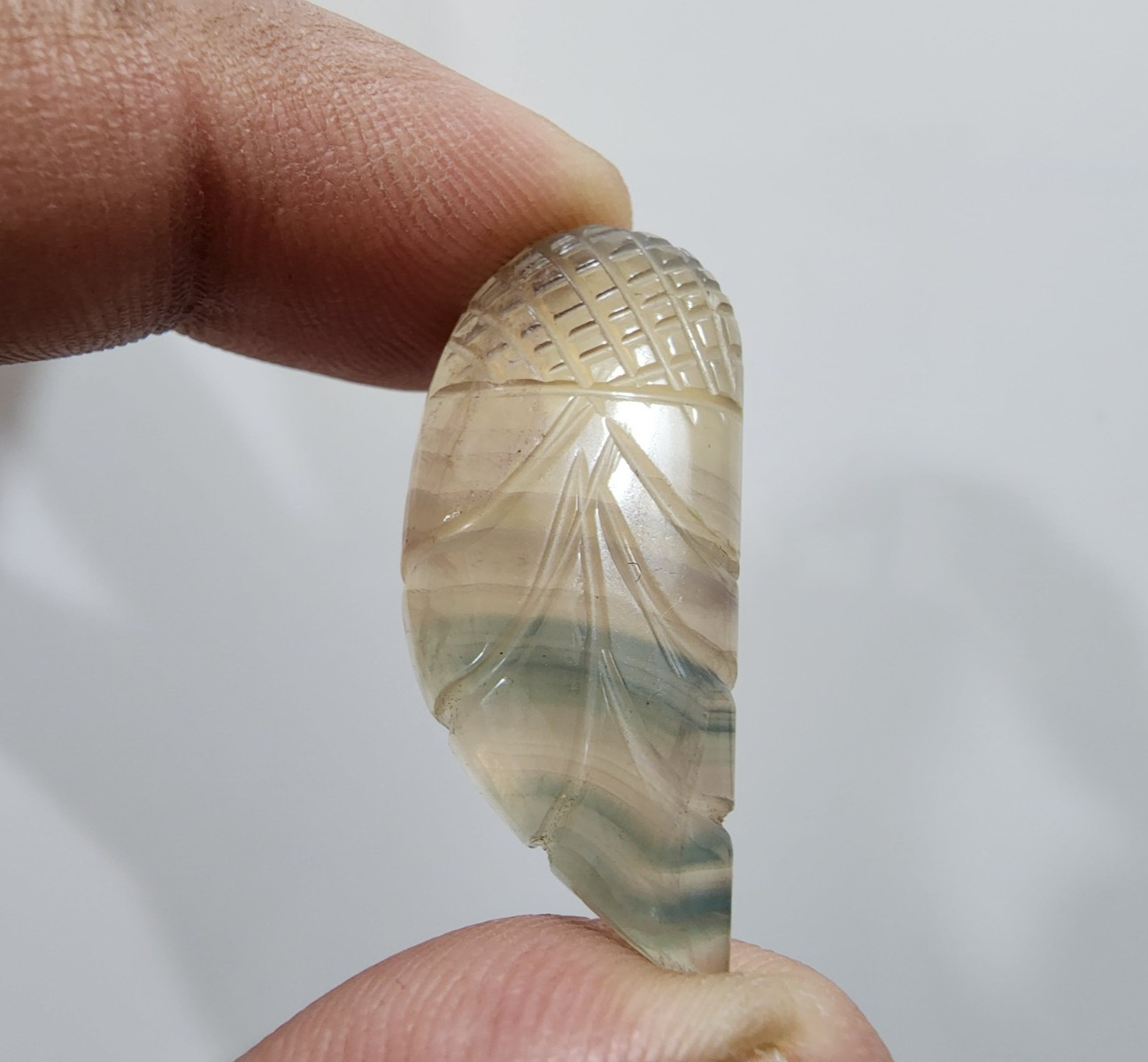 Excellent Designing Carving Rainbow Fluorite Fancy Shape 41 Crt Loose Gemstone