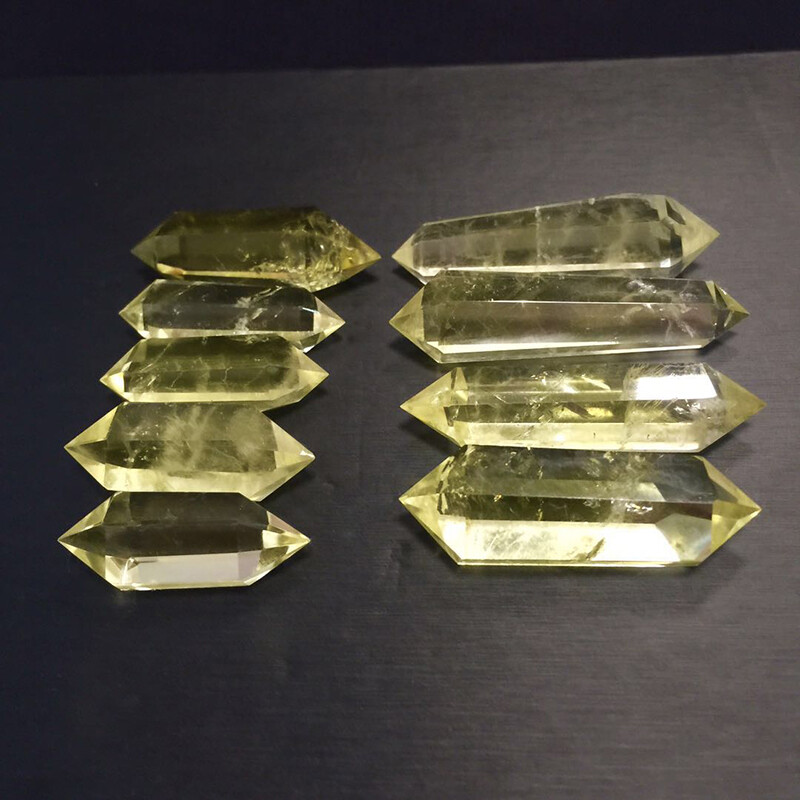 3X Rare Natural Rock Citrine Quartz Crystal Stone Point Healing Wand T-IT