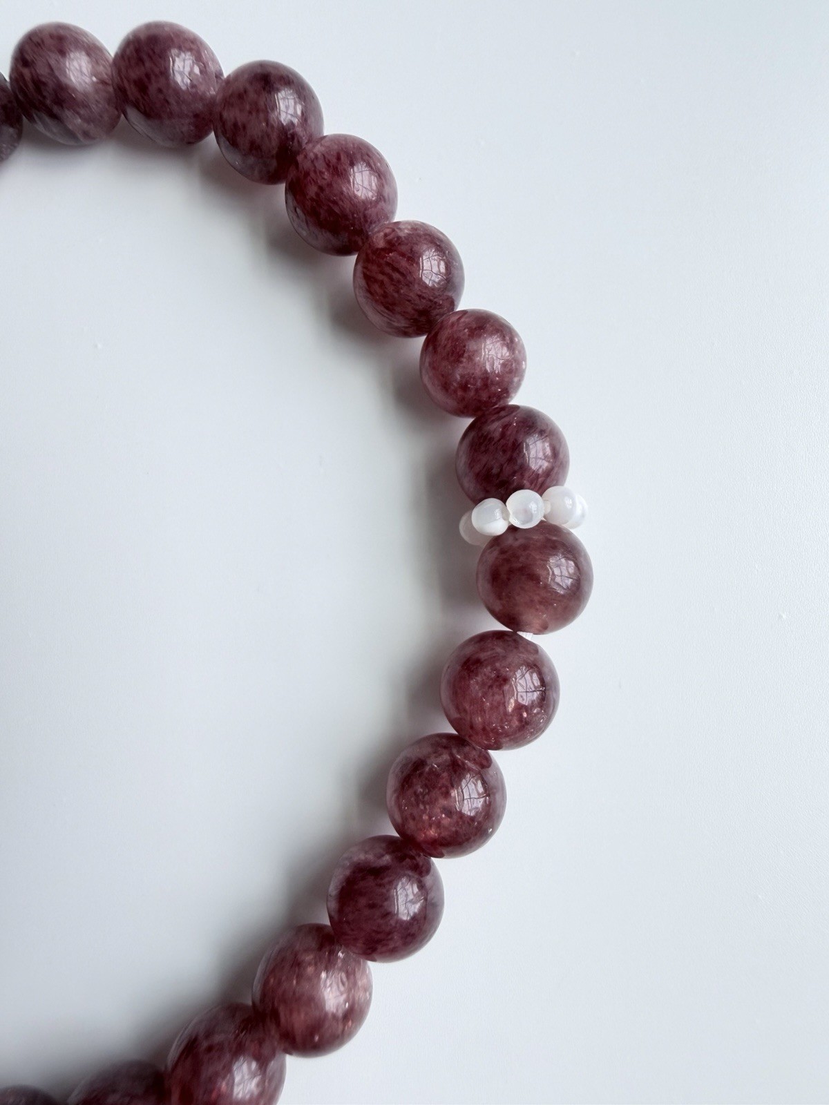 High Quality Dark Pink Red Strawberry Quartz Bracelet 6mm Beads Design Bracelet