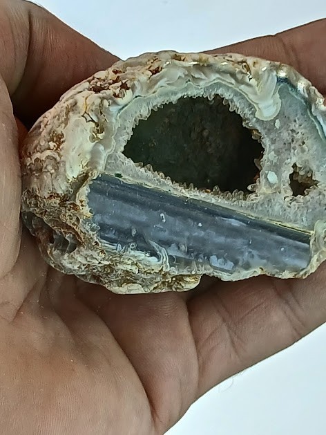 150G Mexican Agate Geode Rough Faced Specimen polished druzzy crystal gemstones