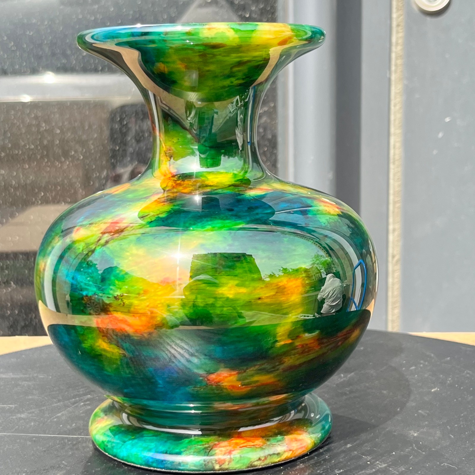7 Color Natural Stone Vase Hand Carved Gemstone Jar Decorative Pot 4 lb