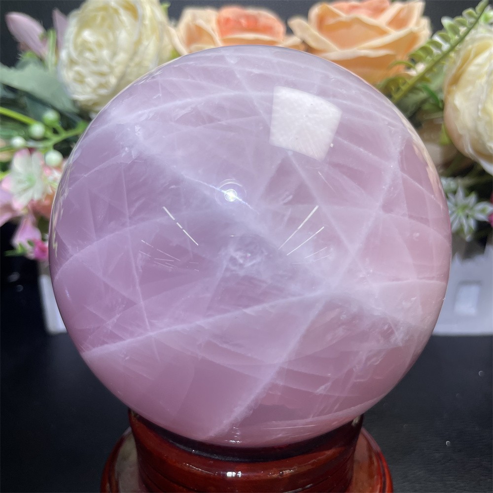 4.3LB 4.1″ Natural Rose Quartz Sphere Ball Crystal Quartz Healing Energy Reiki