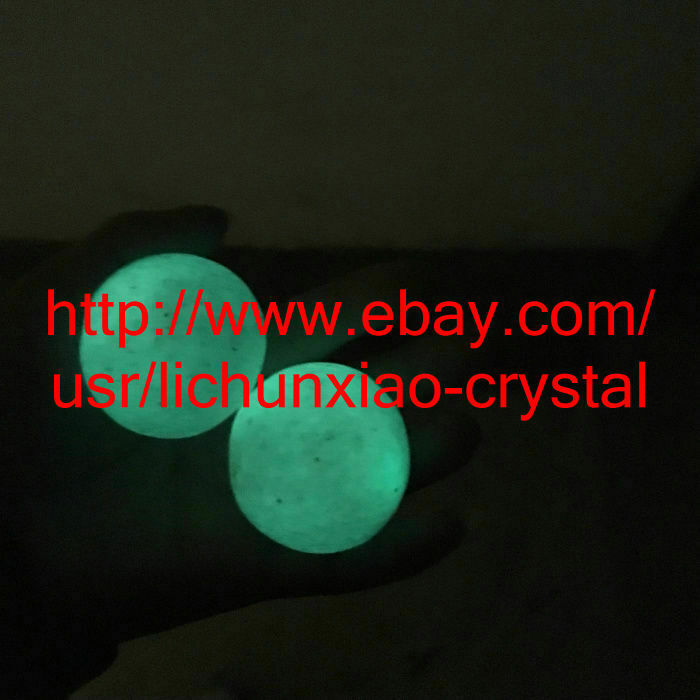 2pcs “Glow In The Dark” Tibetan Wealth-God Ancient Luminous Stone Old Dzi Bead