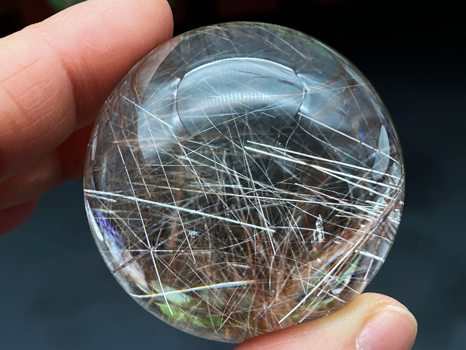 Red Rutilated Crystal Shpere Ball Housewarming Gift Home Decor E052028