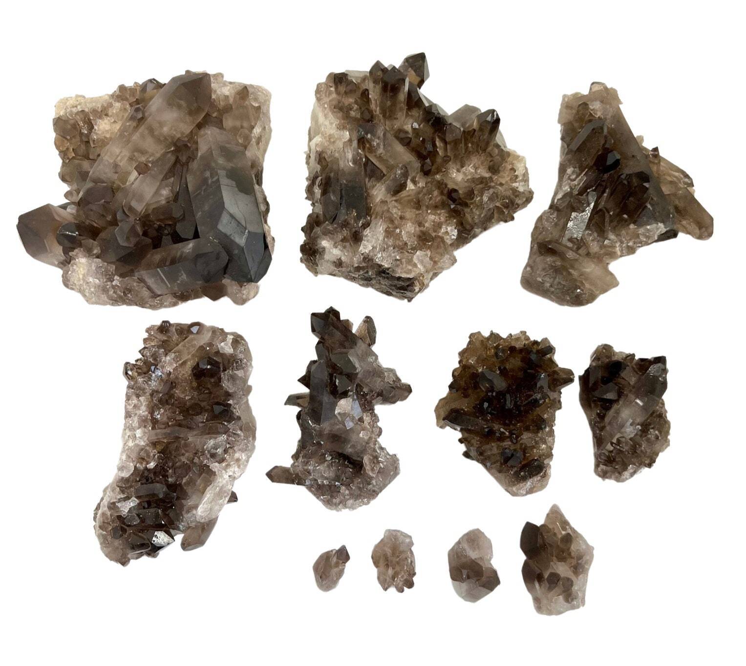 Raw Smoky Quartz Cluster (Grade A) Natural Smoky Quartz Crystal Cluster, Brazil