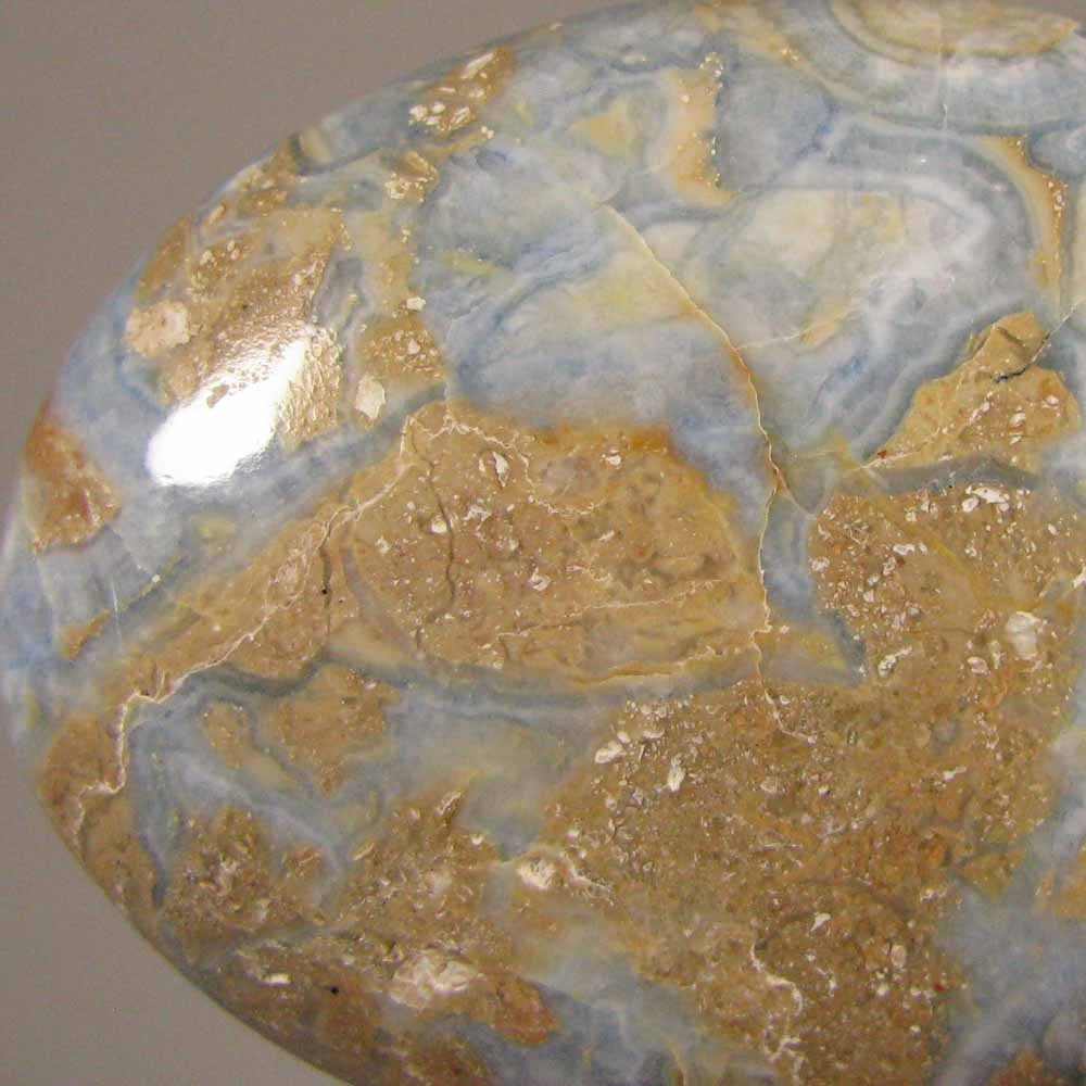 2.7″ Blue SCHEELITE Dolomite Calcite Polished Palm Stone – Erzurum, Turkey