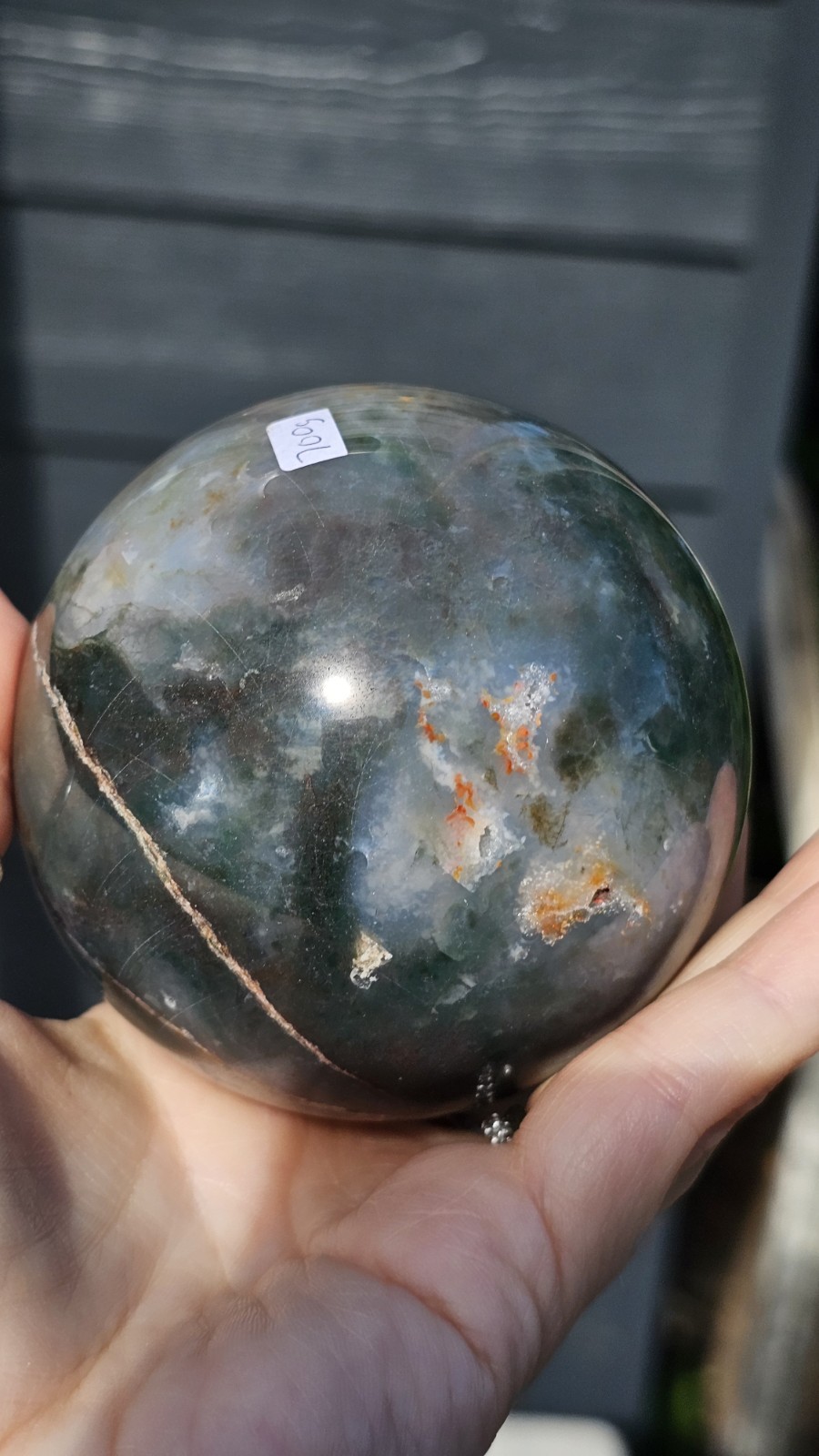 ✨️SALE✨️ X Large Ocean Jasper Sphere Red crystal Green 7.9cm 700g OJ Orb Ball