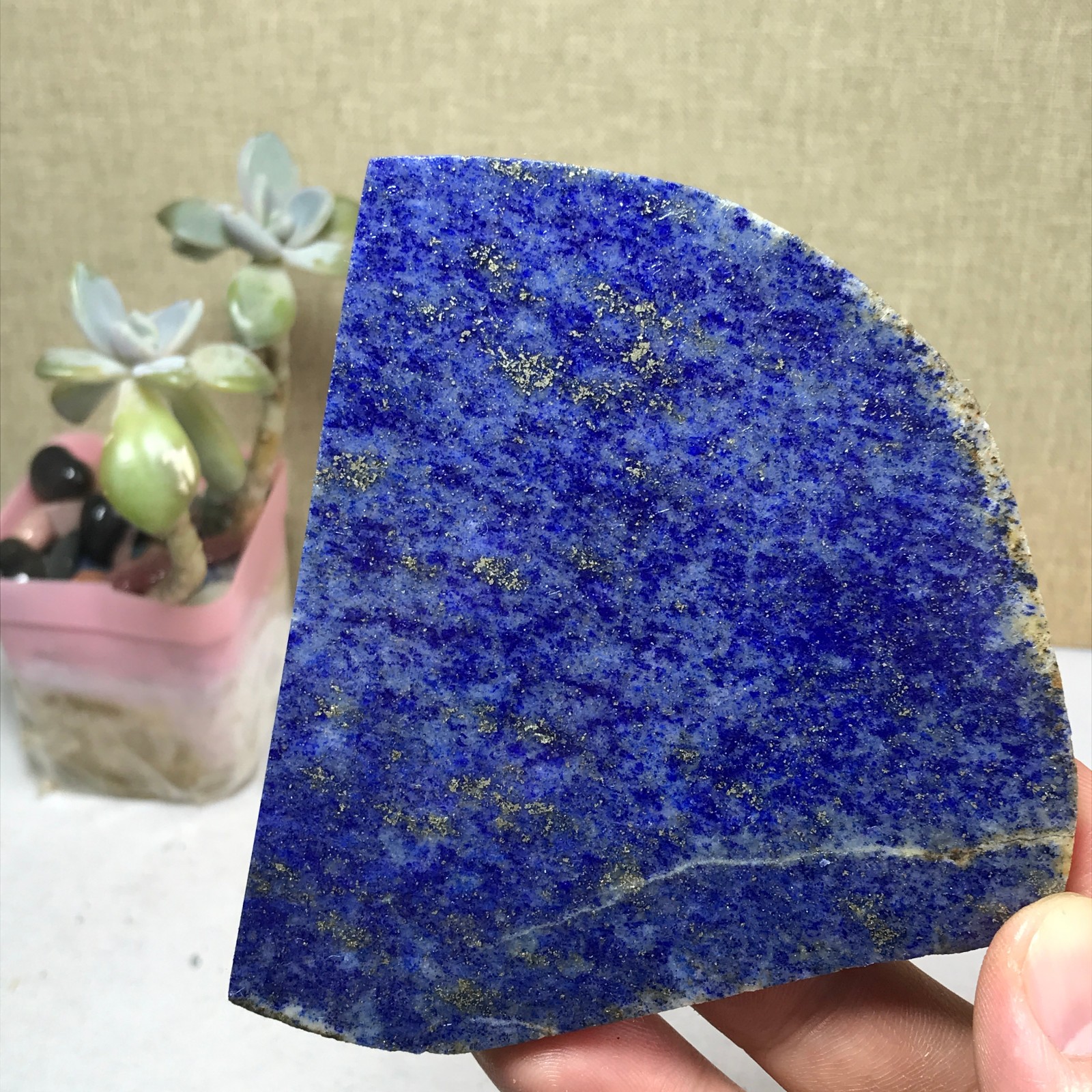 100mmNatural Lapis lazuli slice Crystal gemstone Polish/rough Specimen106g A2806