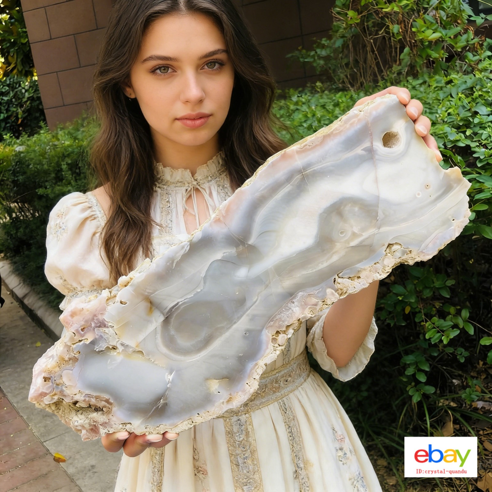 2790g Natural Polished Agate Slice Crystal Slab for Decor MH849