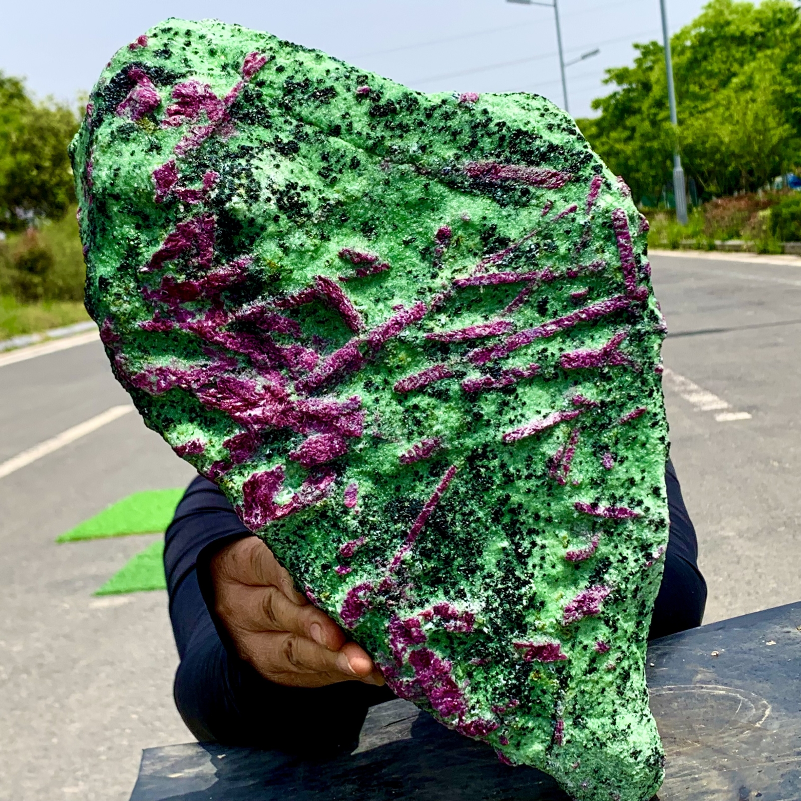 22LB Natural green Ruby zoisite (anylite) crystal Chakra Healing Energy