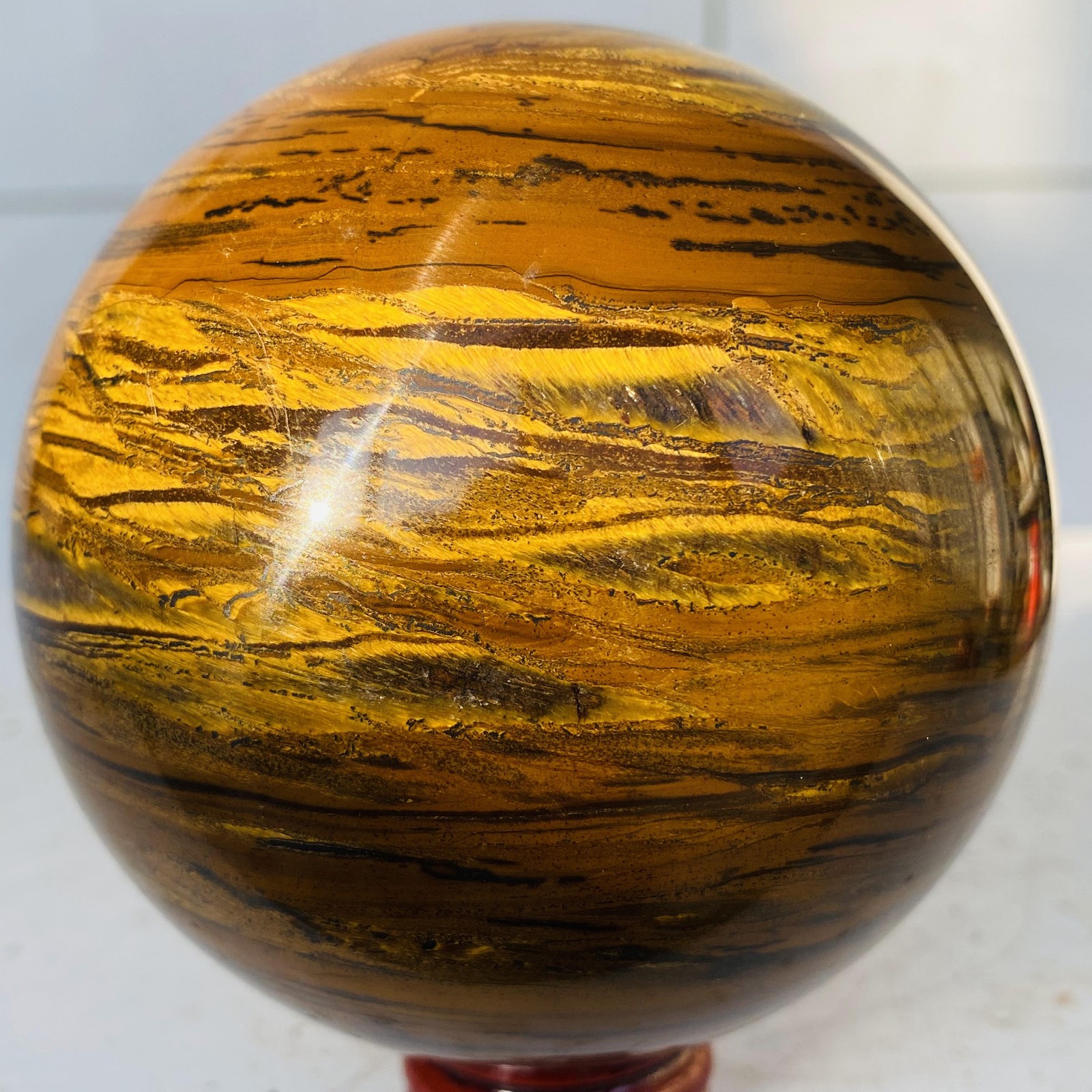 Natural tiger’s eye ball quartz crystals sphere gem reiki healing 1120g