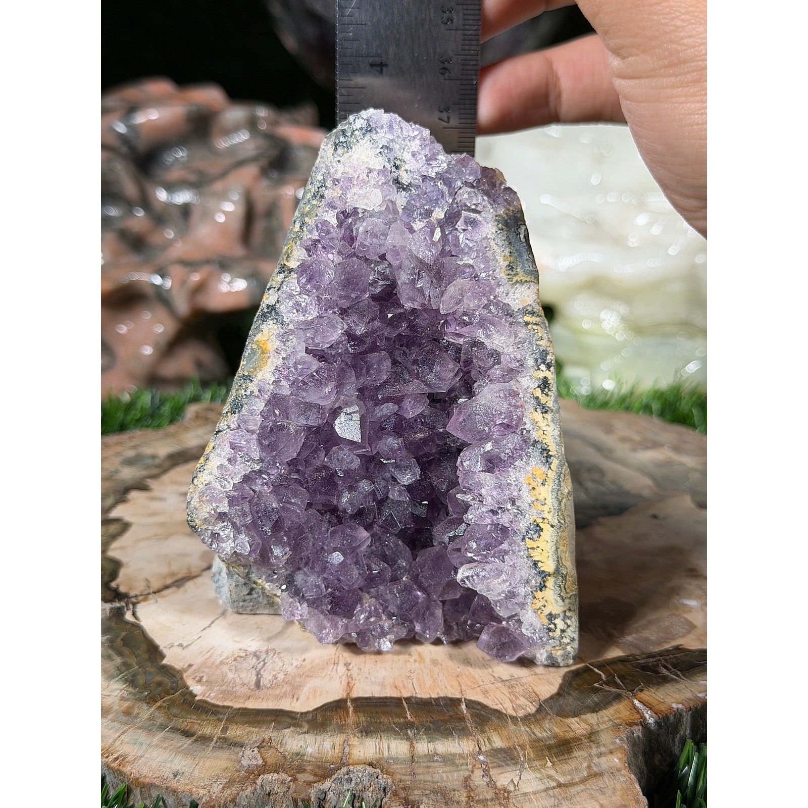 Brazilian Amethyst Crystal Rough Geode, 3.5 in by 2.5 in,1 lb 3.2 oz