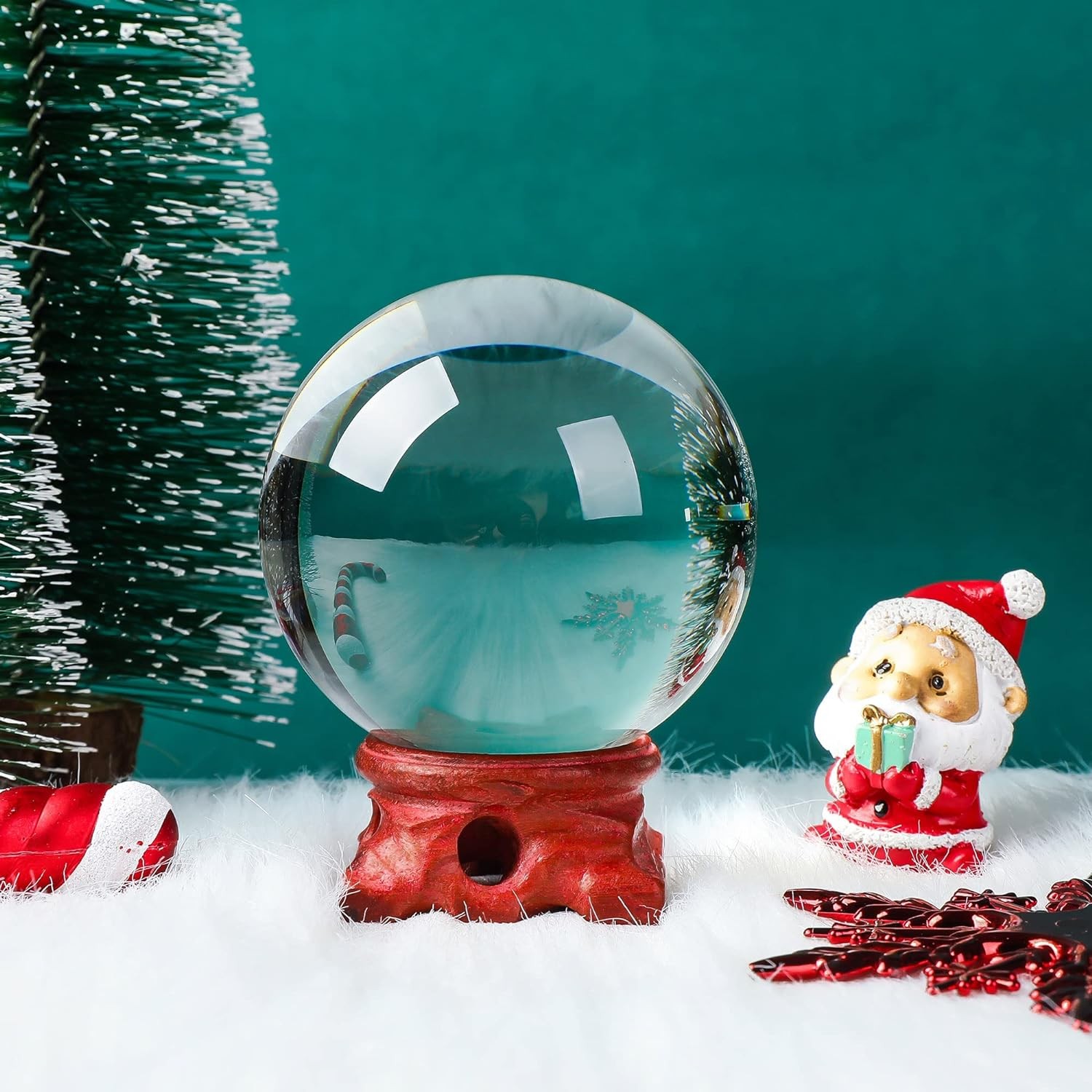 Modaier Crystal Ball 60mm with Wooden Stand and Gift Box Clear (2.3inch)