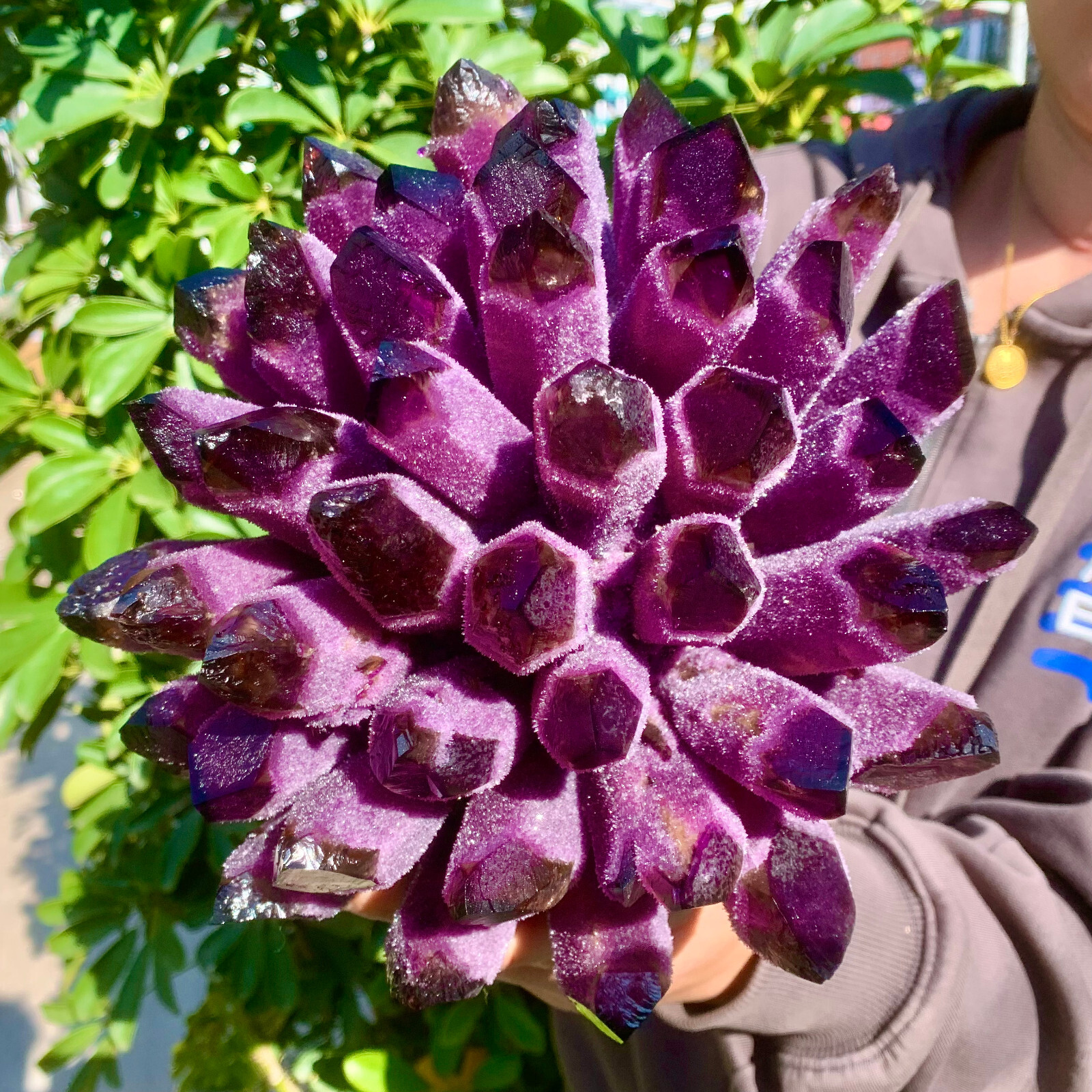 9.2LB Raw Dark Purple Phantom Amethyst Cluster Crystal Geode Specimens Ornament
