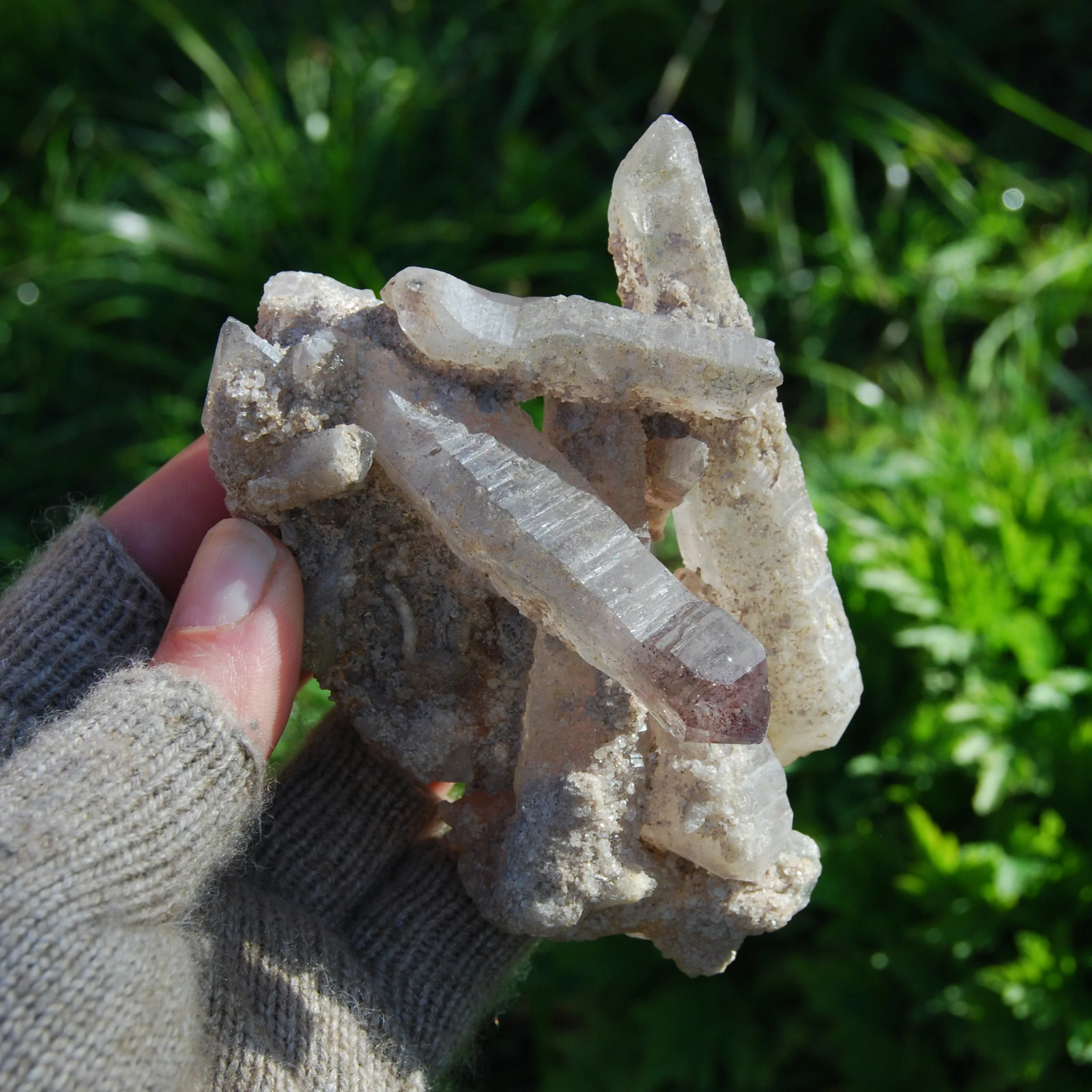 4.5in 225g DT Amethyst Scepter Crystal Cluster, Double Terminated Points, Chired