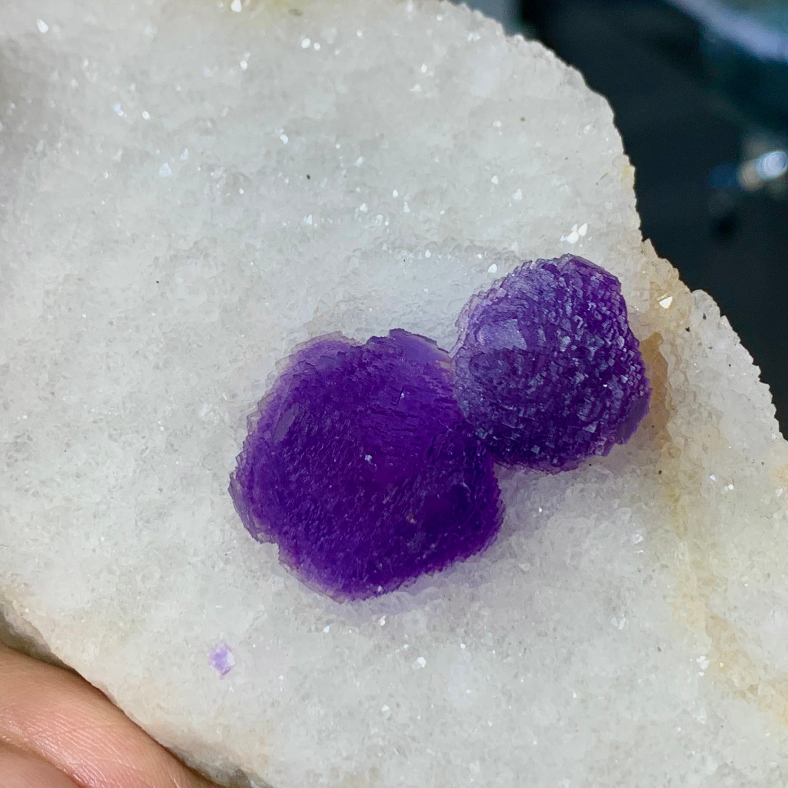 1.68LB Natural Purple fluorite spherical mineral crystal sample/Chengde, Hebei