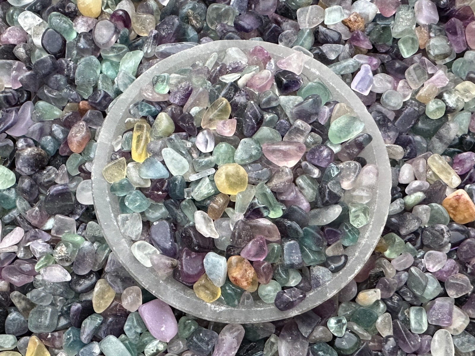 Grade A++ Rainbow Fluorite Semi Tumbled Gemstone Mini Chips 5-12 mm, Bulk Lot