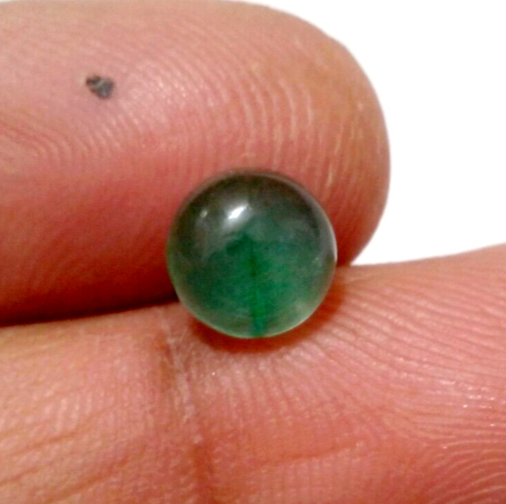 Amazing Zambian Emerald Round Shape 2 Crt Cabochon Natural Green Loose Gemstone