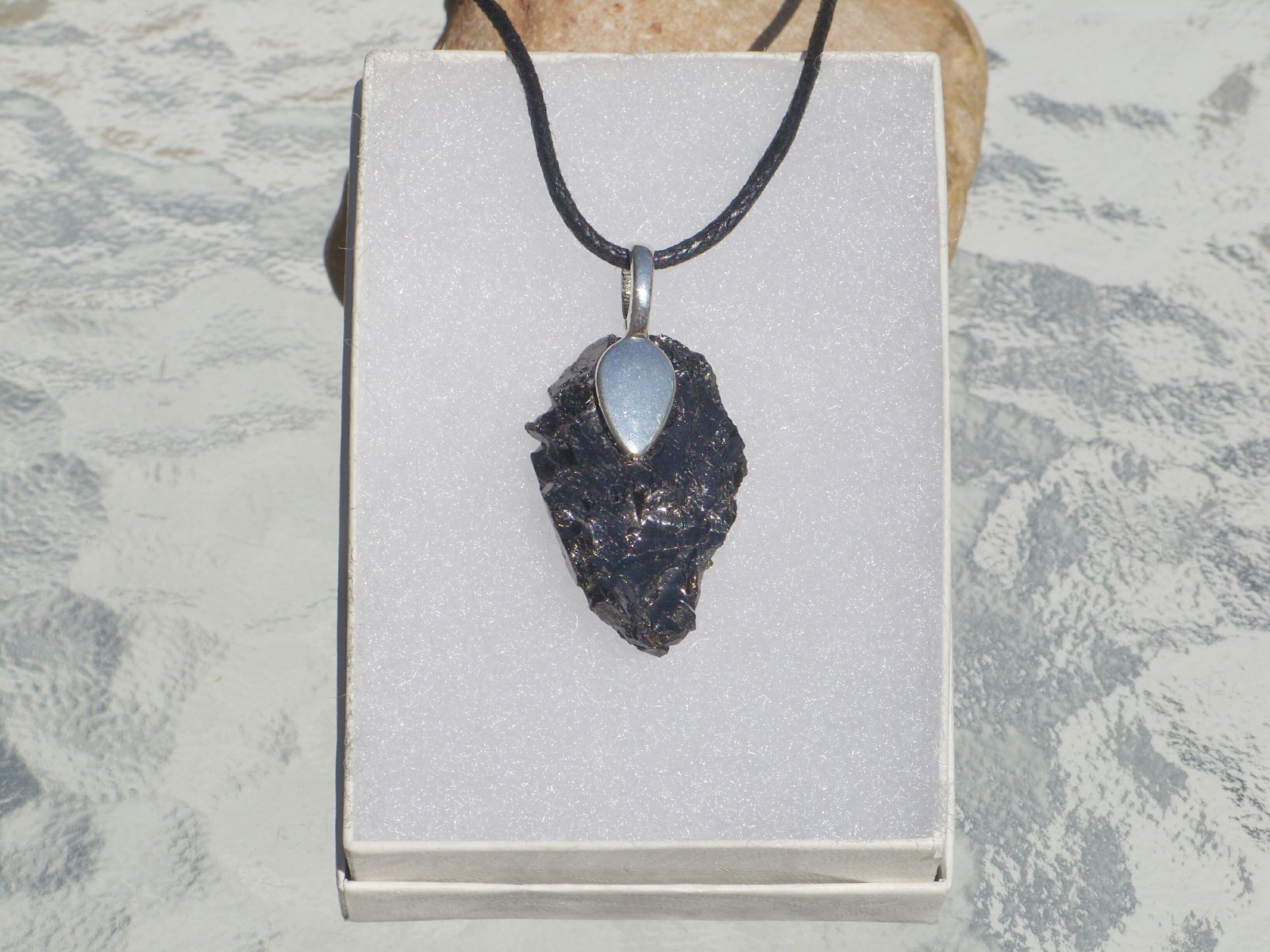 Elite Shungite Pendant Free Form Stone Crystal Necklace EMF Protection
