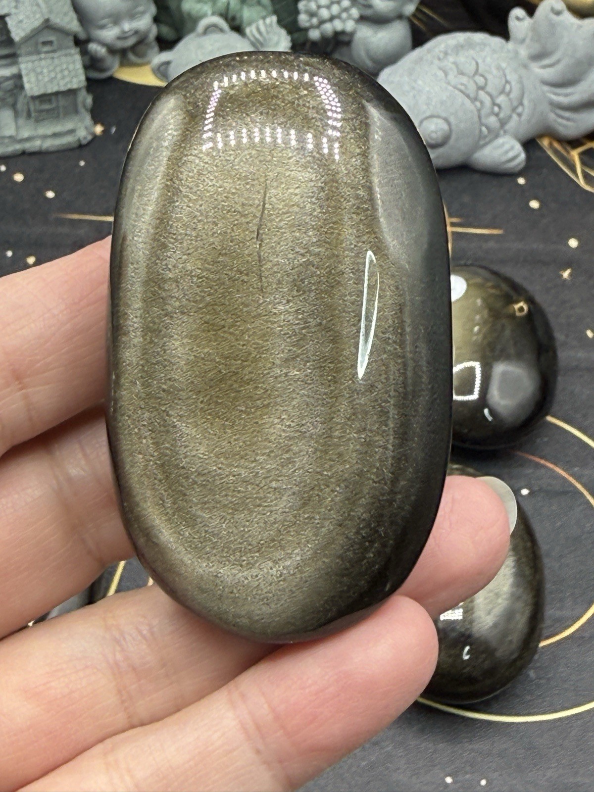 Natural Gold Sheen Obsidian Palmstones You choose. Free shipping
