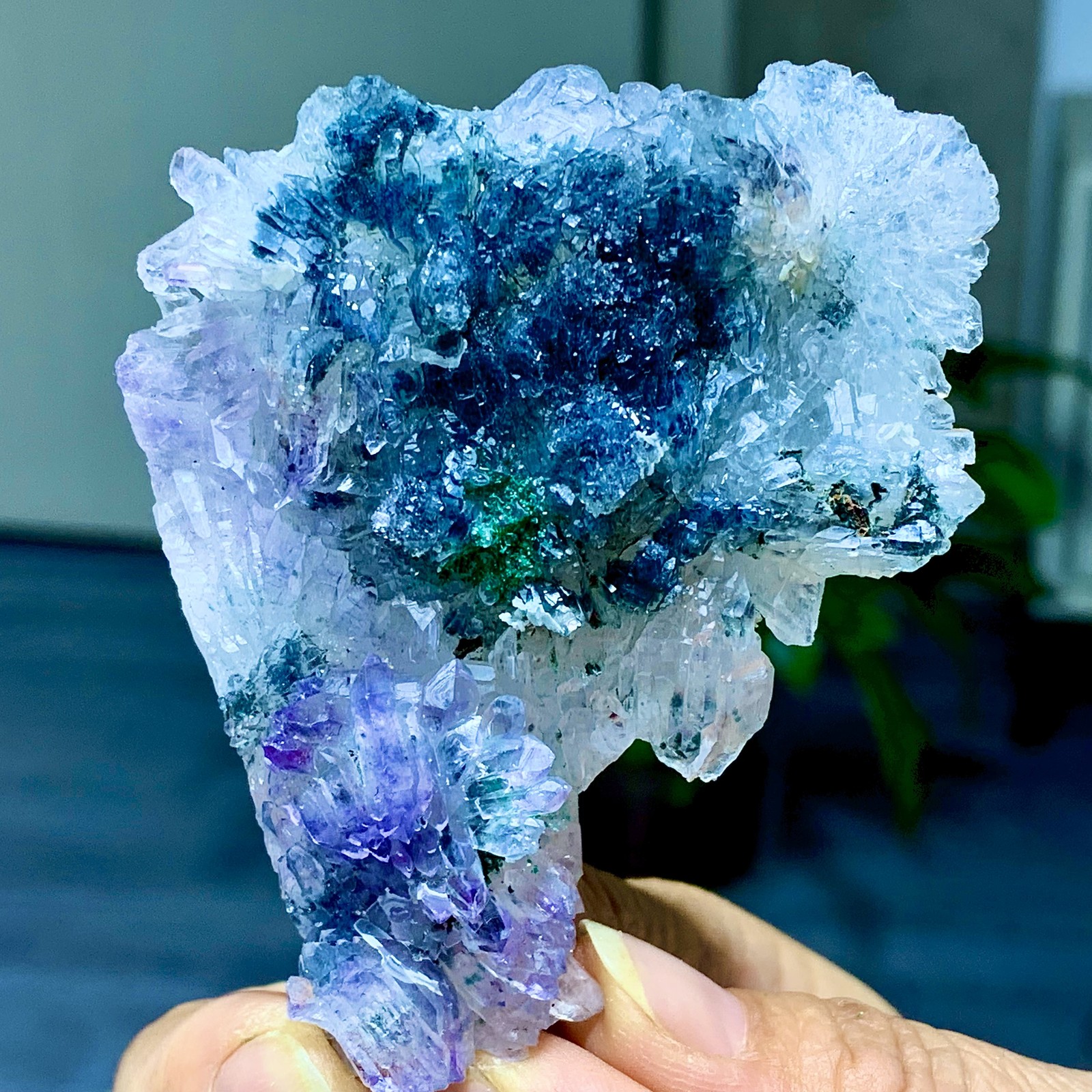 81G Natural Vision Amethyst quartz cluster crystal druzy mineral specimen