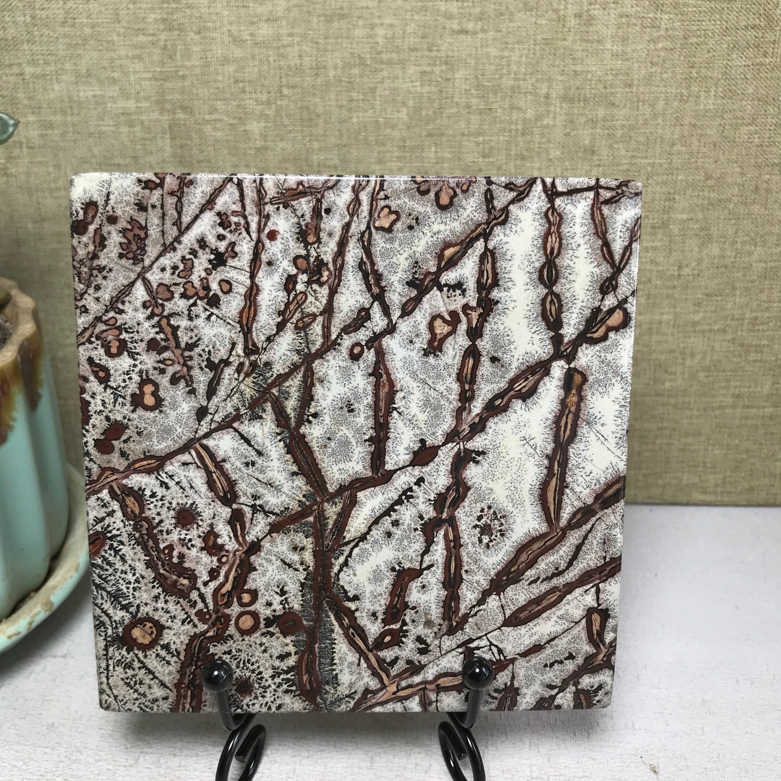 Natural Chinese painting stone crystal ornaments for home decoration 262g A5368