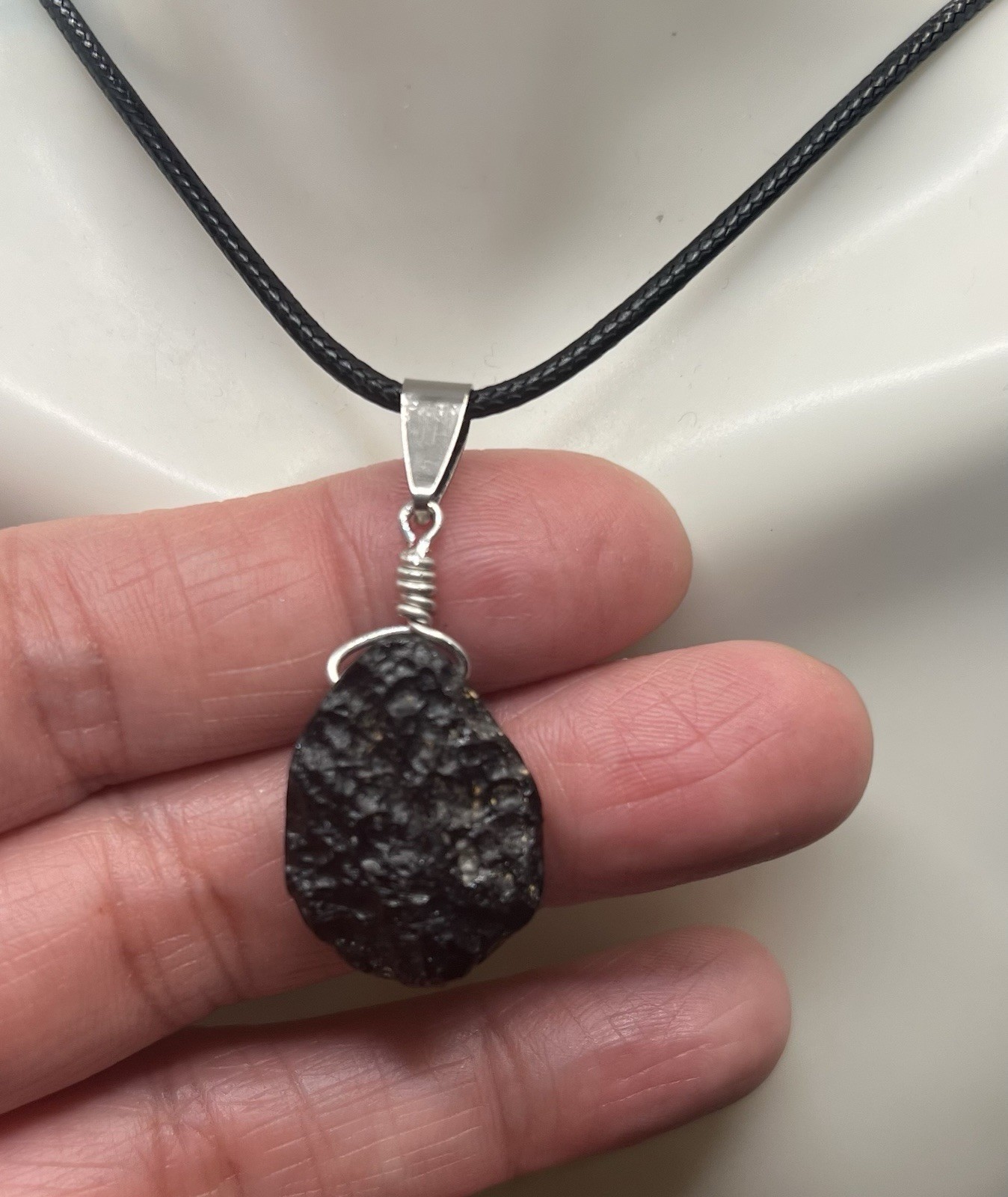 Tektite/Meteorite (3.9g) GENUINE/ AUTHENTIC Handmade Pendant Necklace