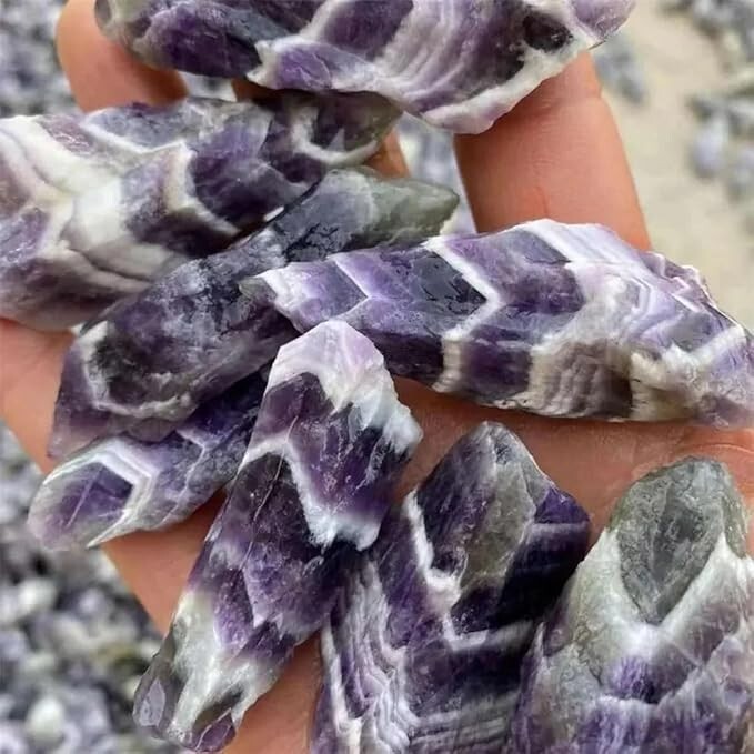 Raw Chevron Amethyst Chunk Natural Healing Crystal Mineral Rock DIY Decoration