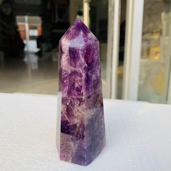 309g Natural Dream amethyst Quartz Crystal wand point oblisk healing