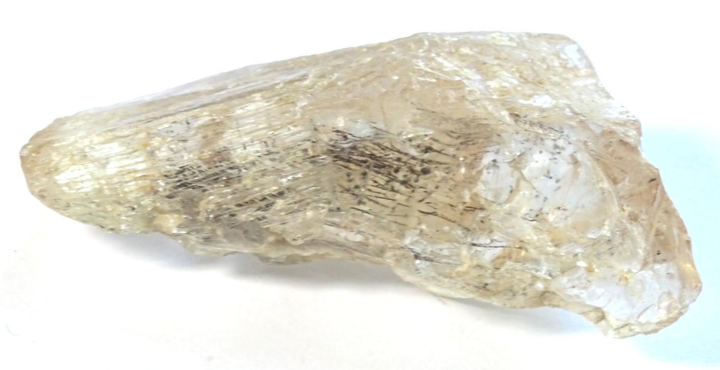 LOVELY LARGE NATURAL GOLDEN SCAPOLITE CRYSTAL PIECE 6.5 x 3.0 cms 78 gms