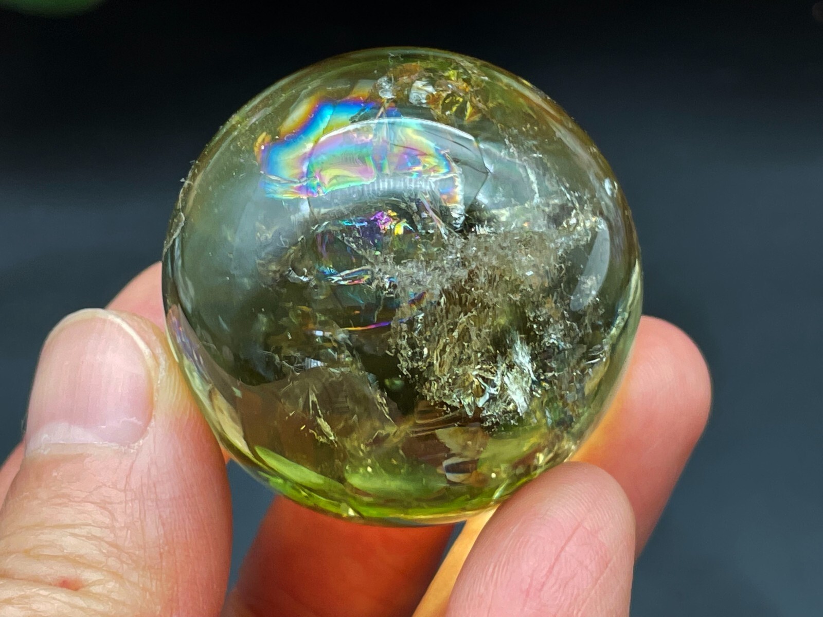 Rainbow Citrine Shpere Ball Housewarming Gift Home Decor E052027
