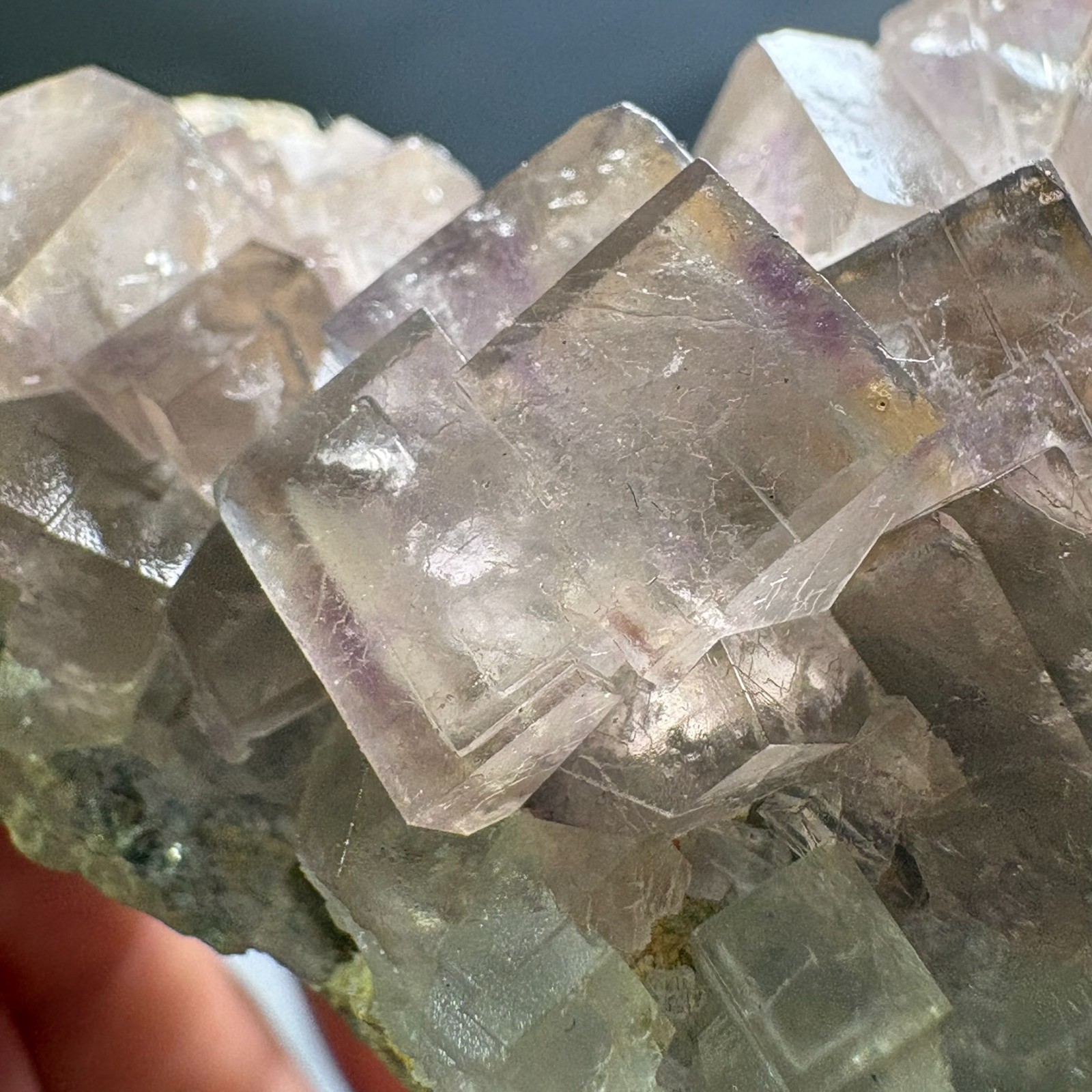 Natural Phantom Fluorite on Matrix Rare Specimen Raw Mineral Beijing Heal