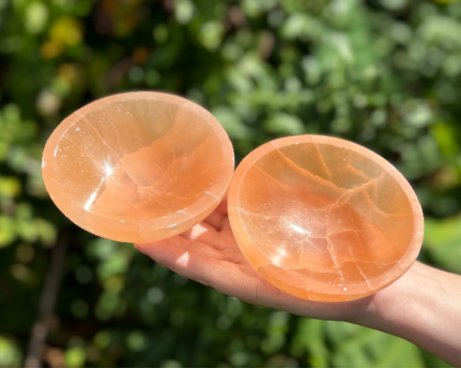 Orange Selenite Crystal Bowl, 3” Charging Bowl – Decorative Stone Bowls