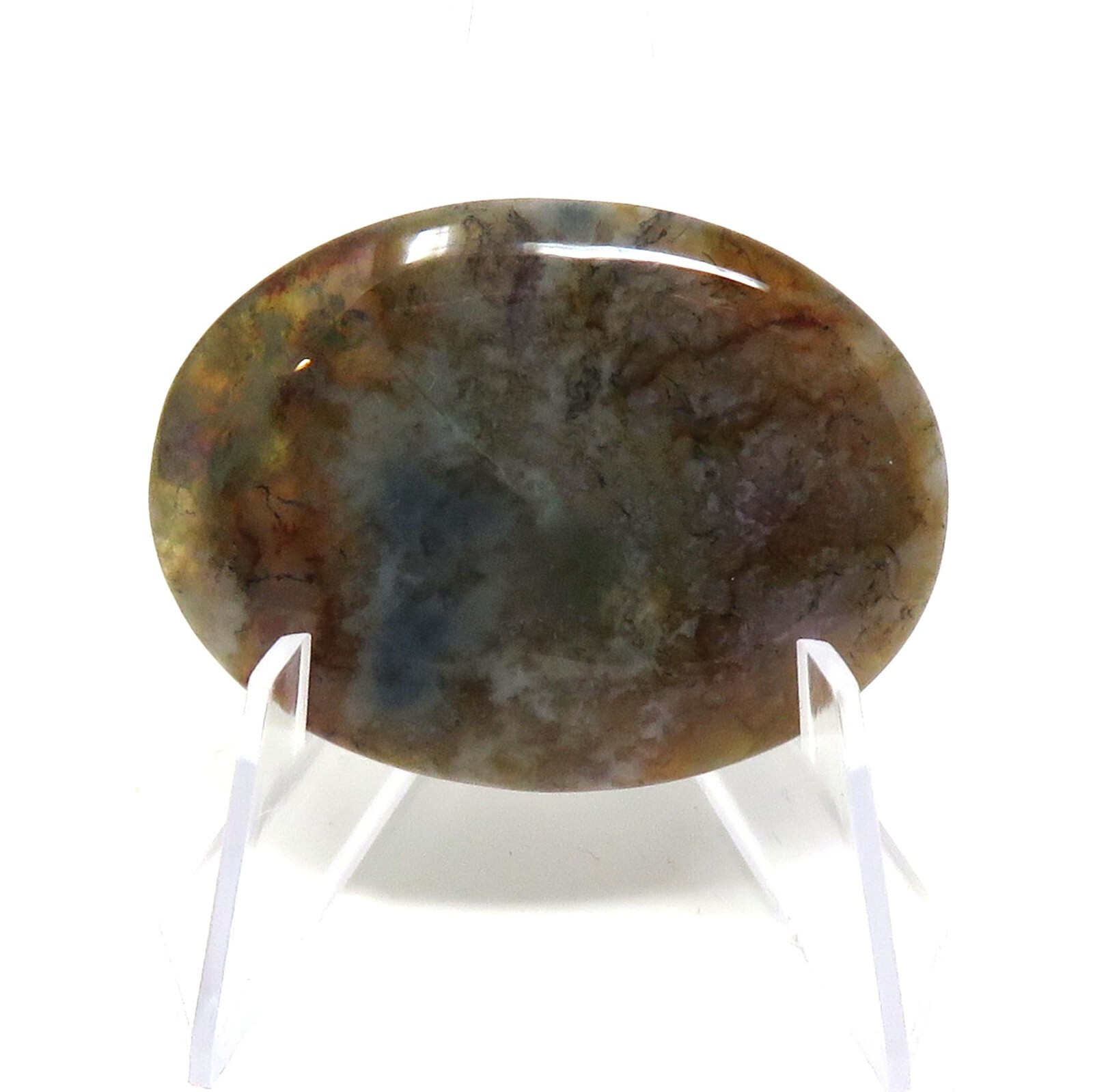 Indian Agate Worry Stone #108- 40mmX30mm or 1.5″x 1″ – 6mm Thick – Pocket Stone