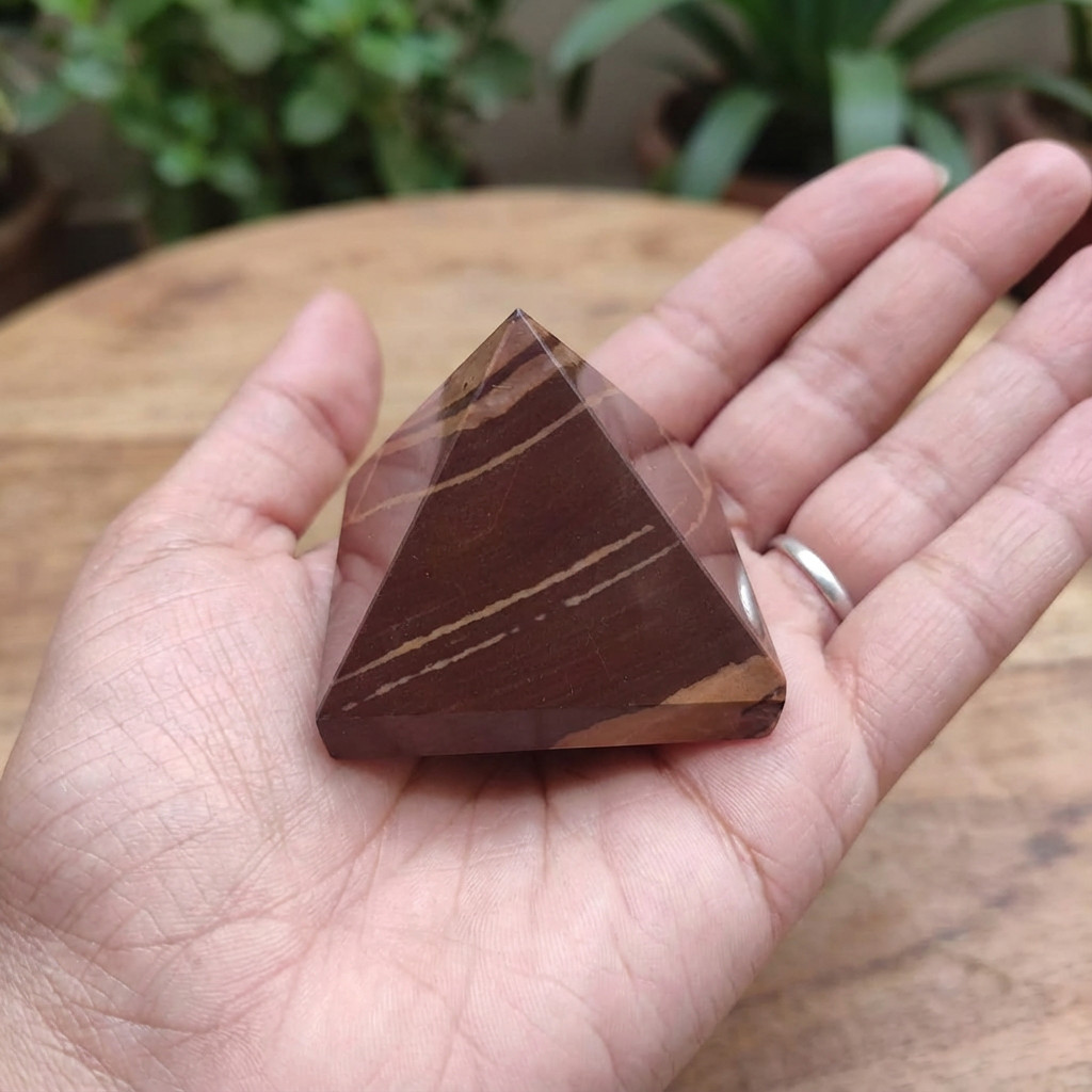 Handmade Jasper Pyramid | Certified Grounding Root Chakra Crystal Tower