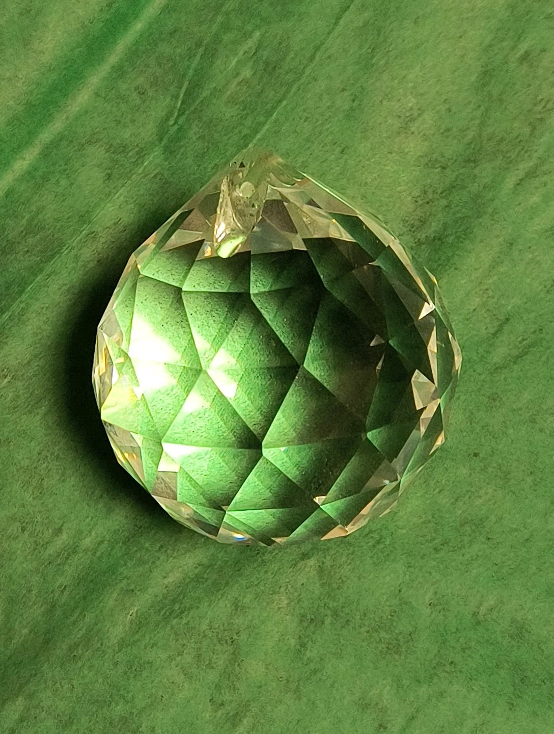 FENG SHUI HANGING 50 mm CRYSTAL BALL Clear Faceted Sphere Sun Catcher Prism