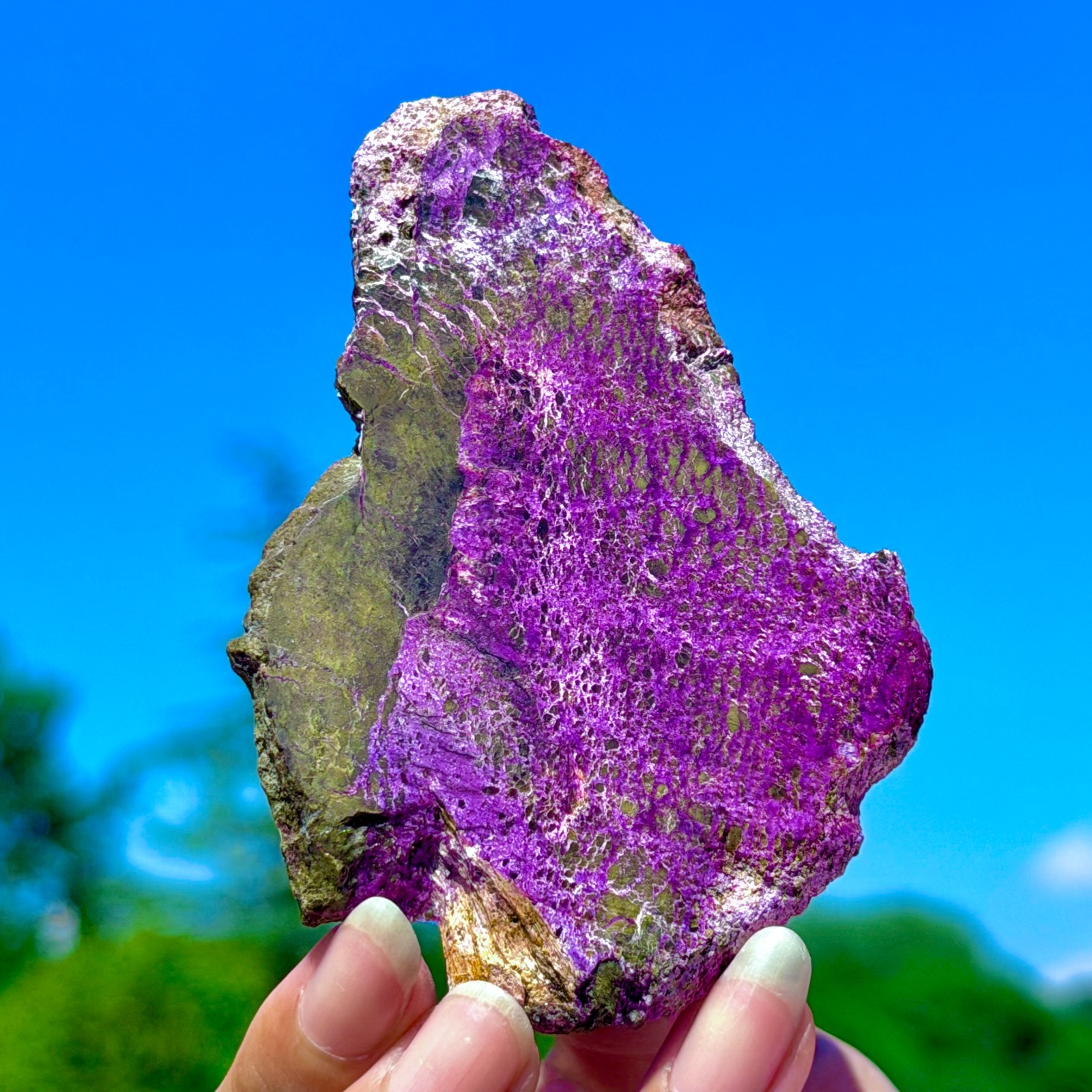 48G Namibia Natural Metallic Purple Purpurite Crystal Slice Extra Large Gem