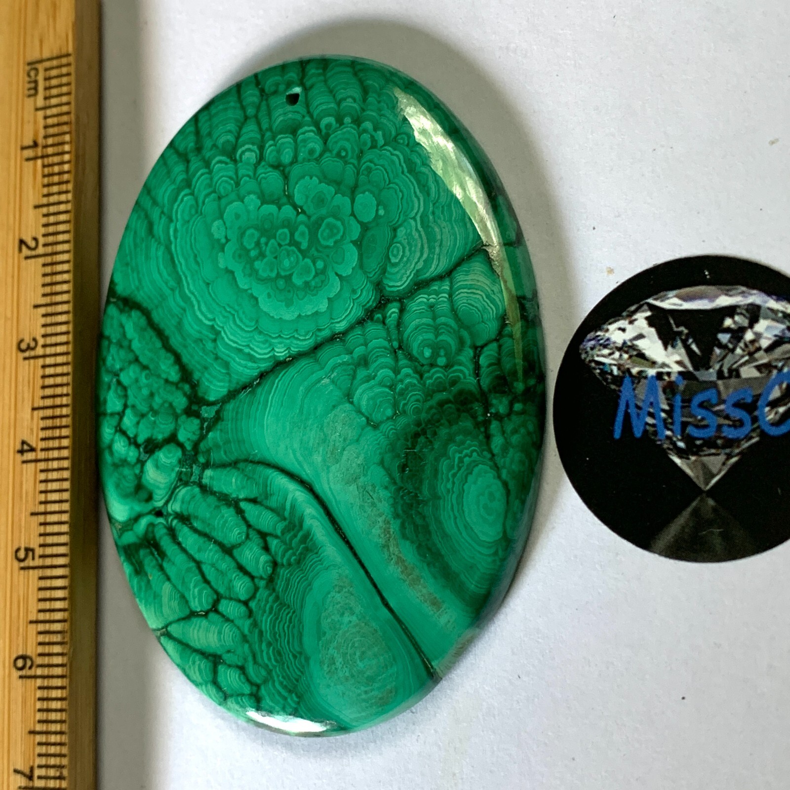 MALACHITE CABOCHON 63X44MM, WEIGHS 38GRAMS/190CARAT ALL NATURAL FROM THE CONGO