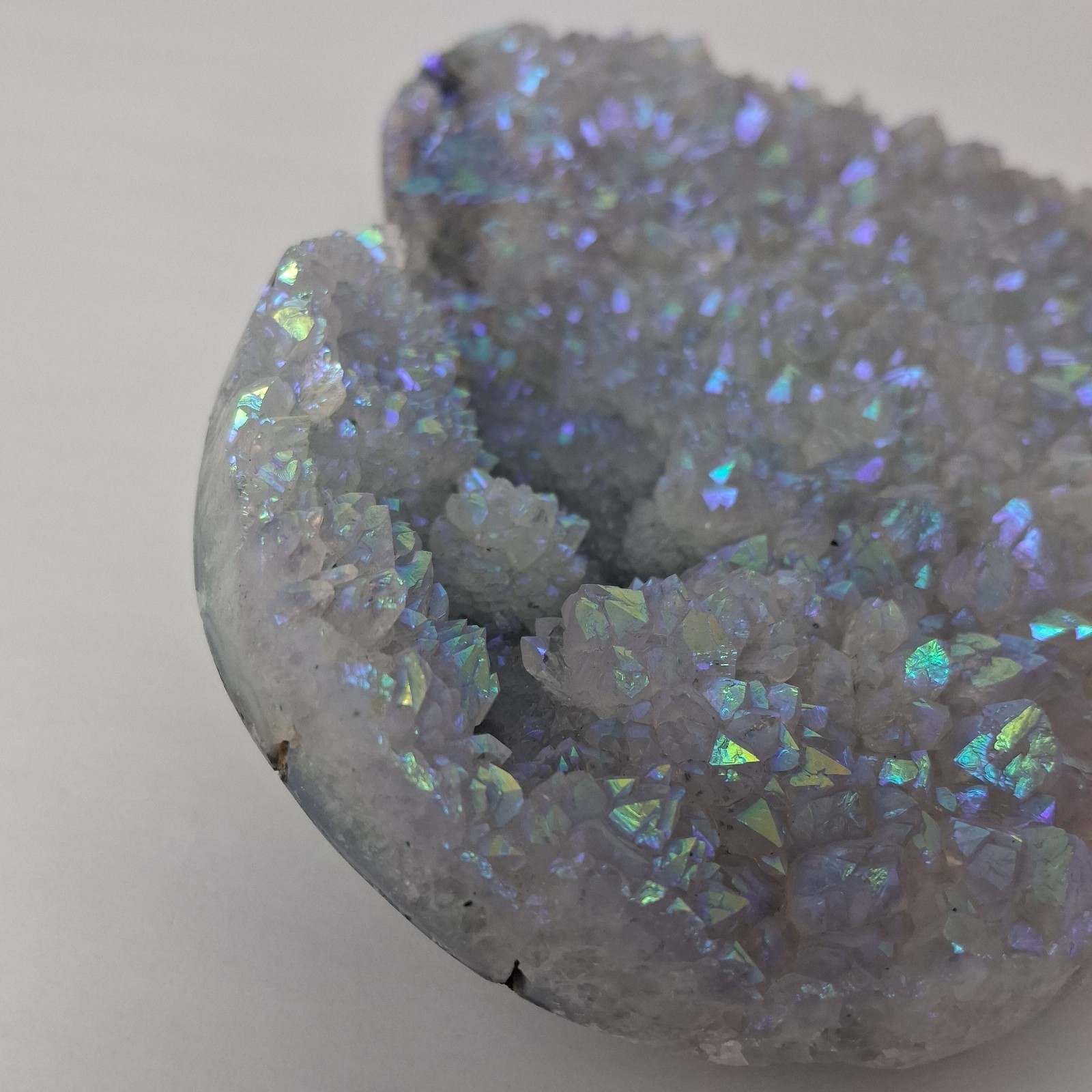 Heart Shaped Angel Aura Quartz Crystal Cluster Natural Rock 7 x 6 in