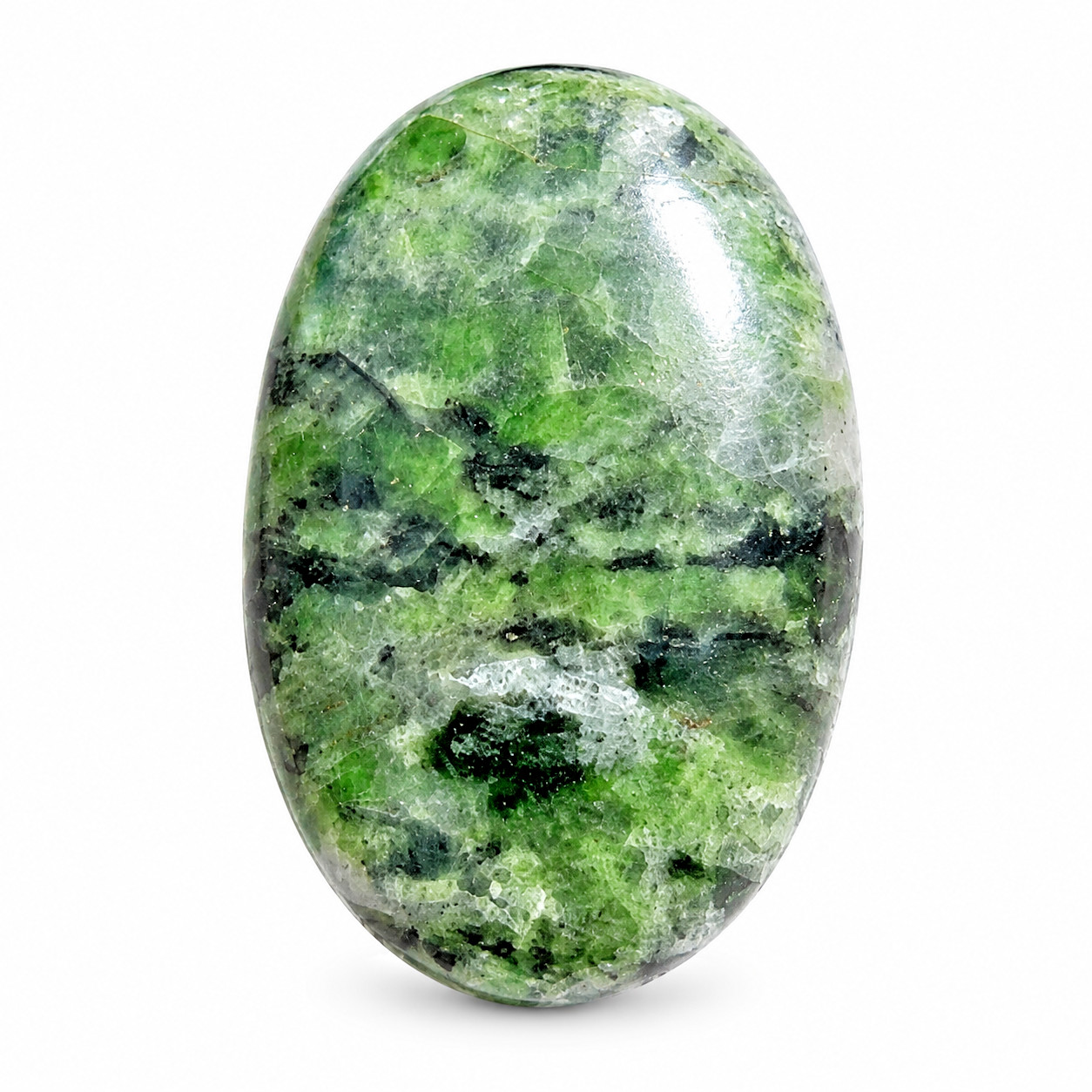Chrome Diopside Palmstone 50x34mm 55g Green Gemstone Meditation Crystal Gift