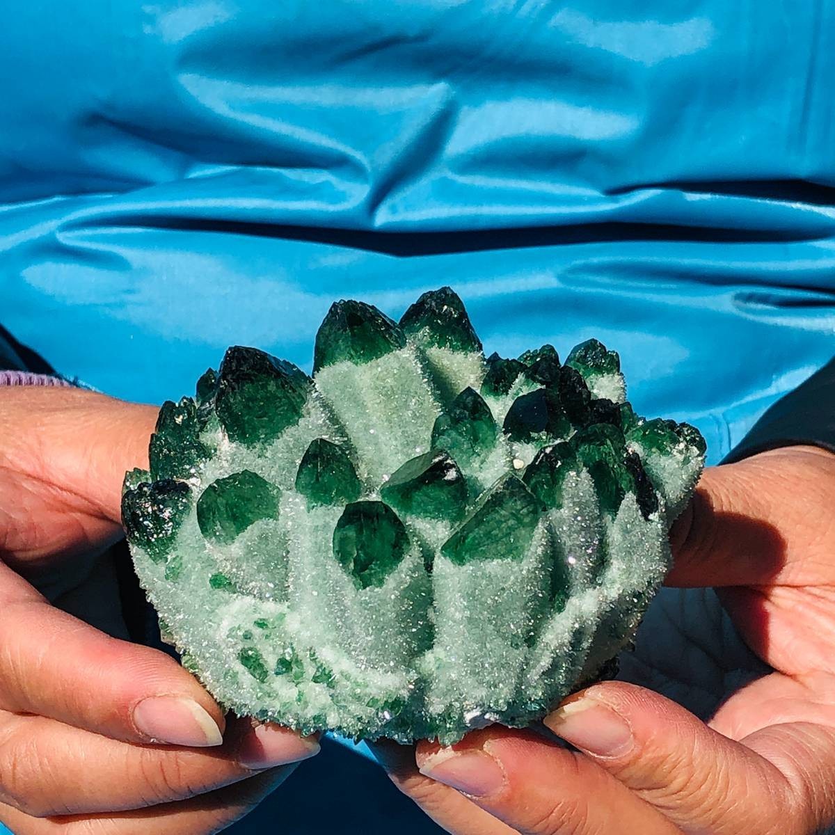 4 piece Lab-Grown Green Crystal Clusters Healing Energy Home Decor 3.78LB