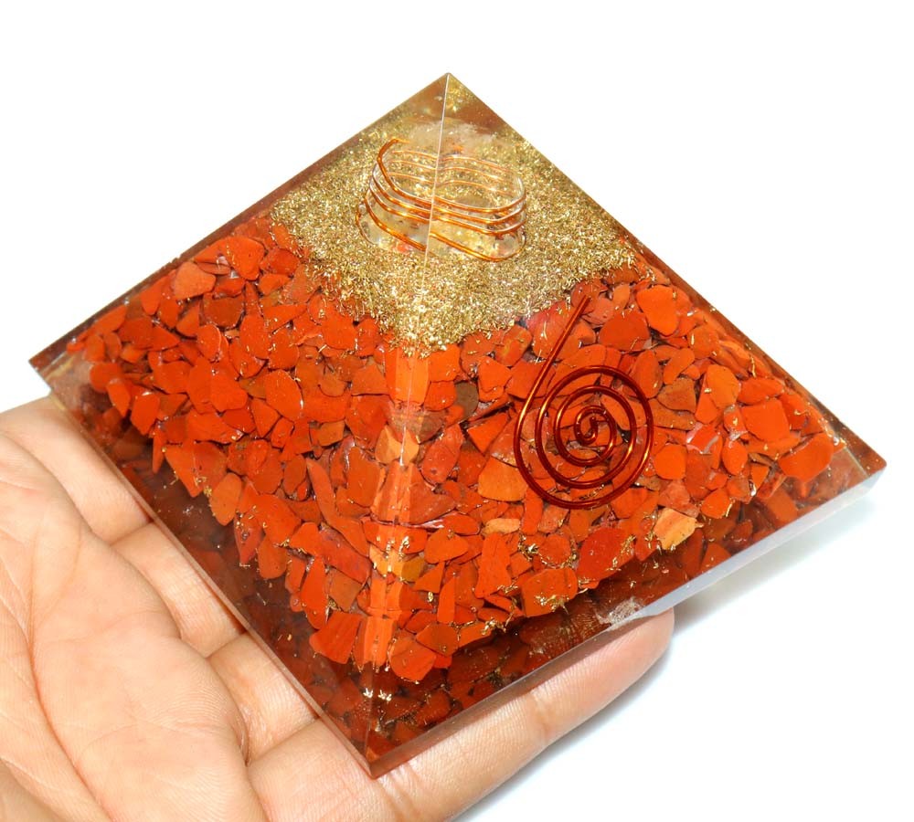 Pyramid Triangle Red Agate Spiritual Decor Collectables 60X80mm Fashion Sale JW