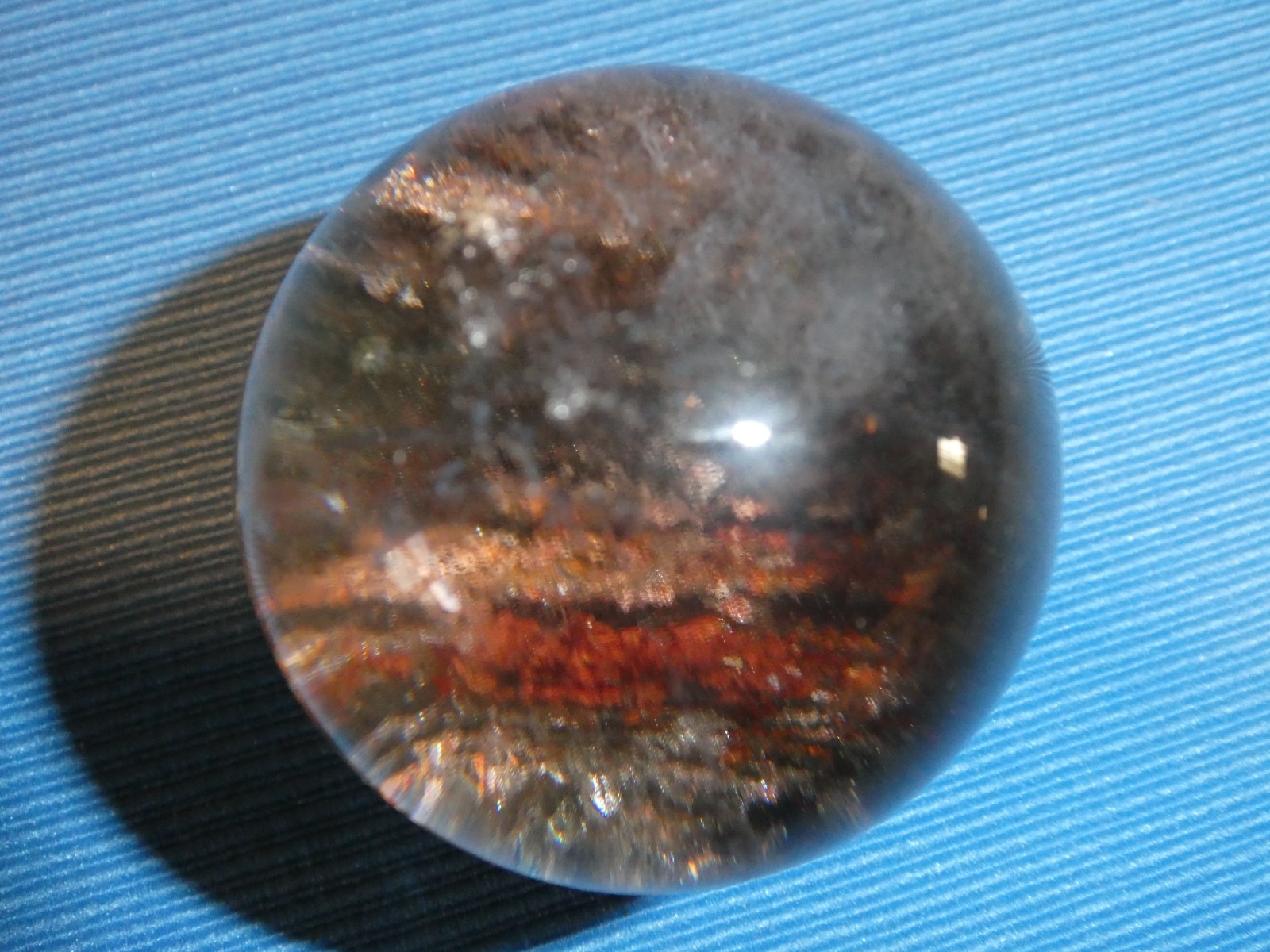 RARE GARDEN QUARTZ MOUNTAIN SCENE LODOLITE CRYSTAL SHAMAN DREAM SPHERE 45 MM DIA