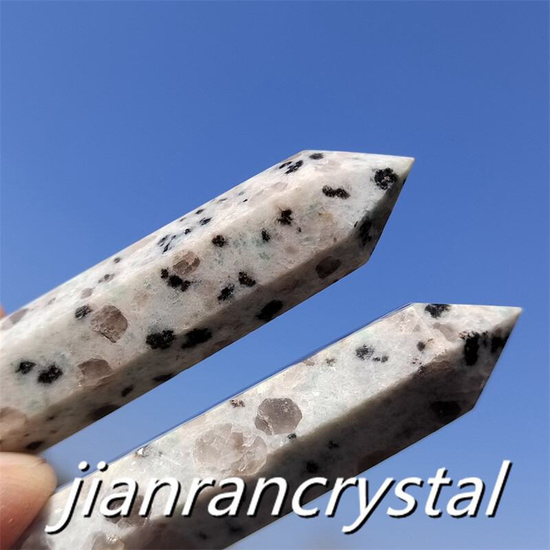 3pcs Natural Kiwi Fruit Quartz Obelisk Crystal Wand Point Tower Healing 5.5cm
