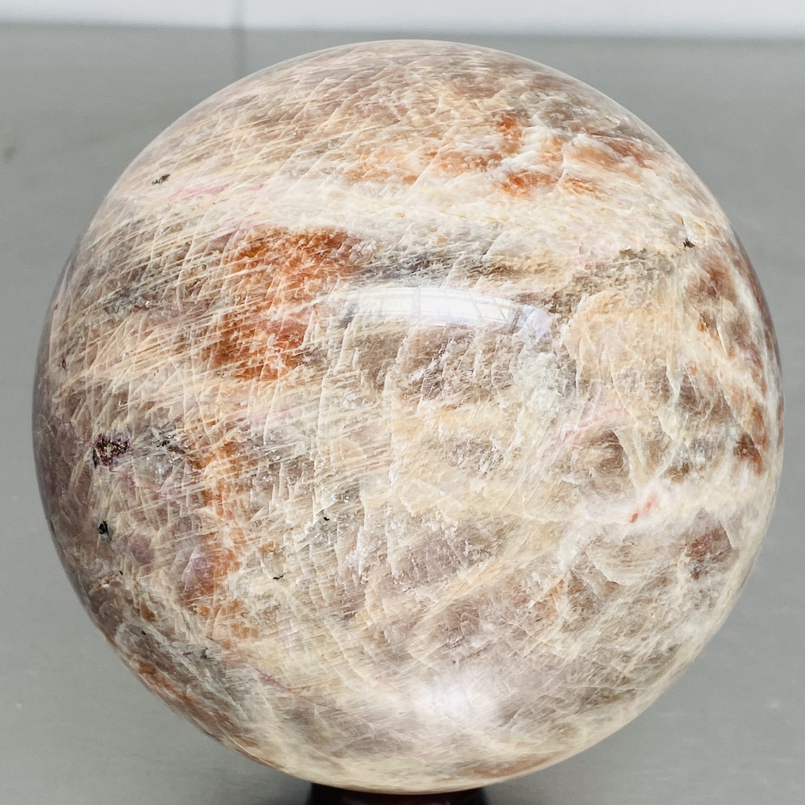 Natural Gray moonstone sphere quartz Crystal ball Healing 2420G (5.33LB)