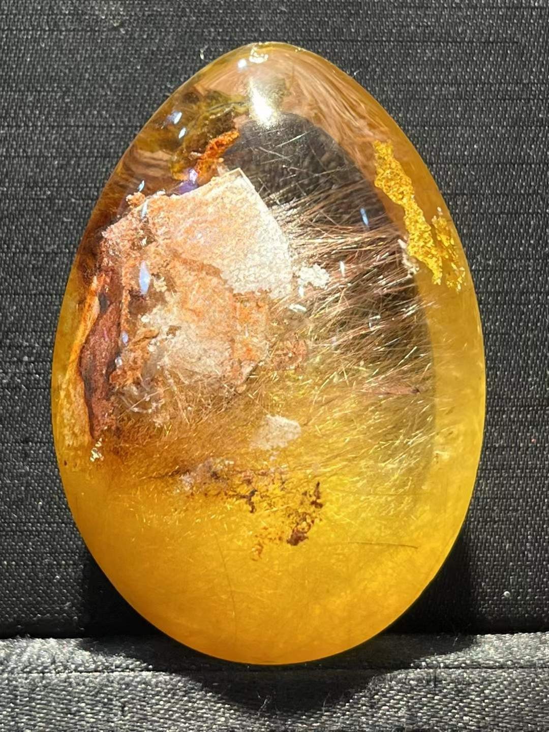 55*38*25mm A++ Natural Gold Rutilated Quartz Titanium Crystal Reiki Pendant Gift